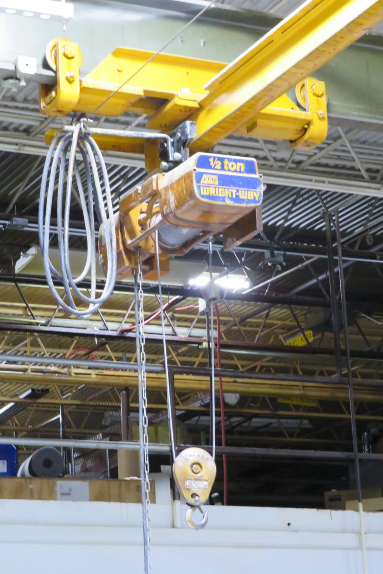 Abacus 1/2 Ton Single Girder Underslung Bridge Crane, 18 ft. Span, 90 in. Railway, 11 ft. Under Hook - Image 2 of 3