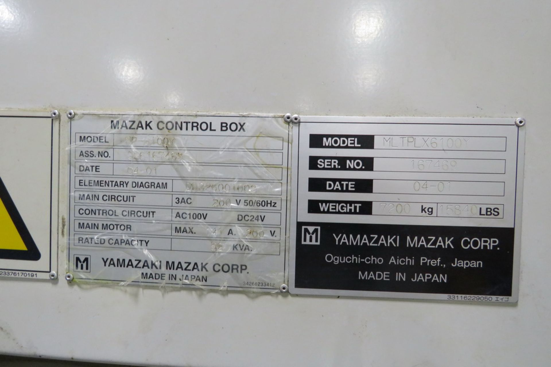 Mazak Model Multiplex 6100Y (S/N: 167469) (2004), Multi-Axis Dual Spindle Turning Center, 6,000 RPM, - Image 16 of 16