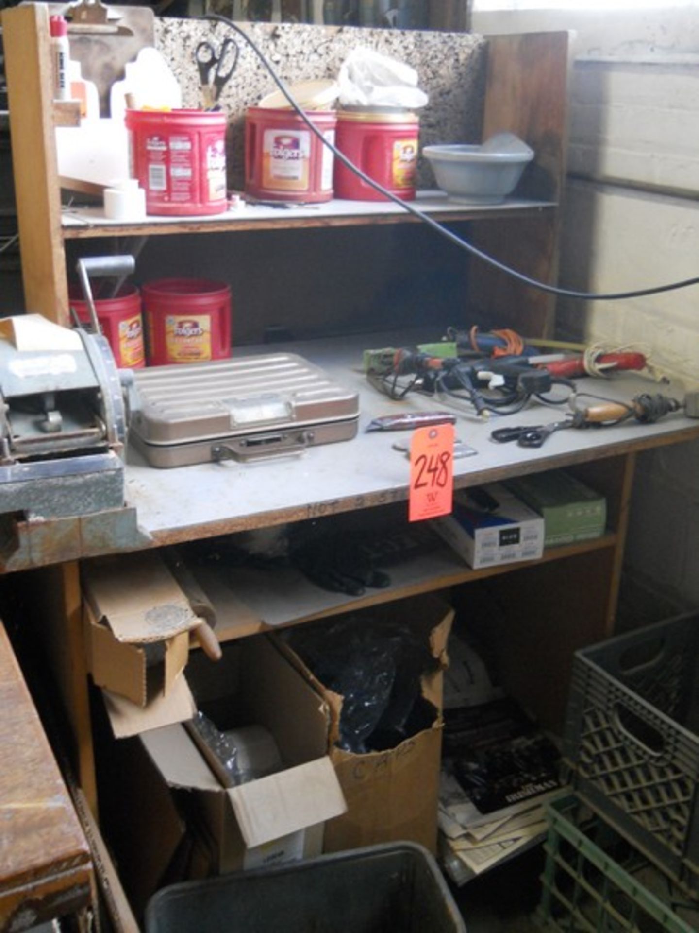 Lot - Shipping & Receiving Department, Including: Scale; Tape Dispenser; Glue Guns; Hand Held Iron