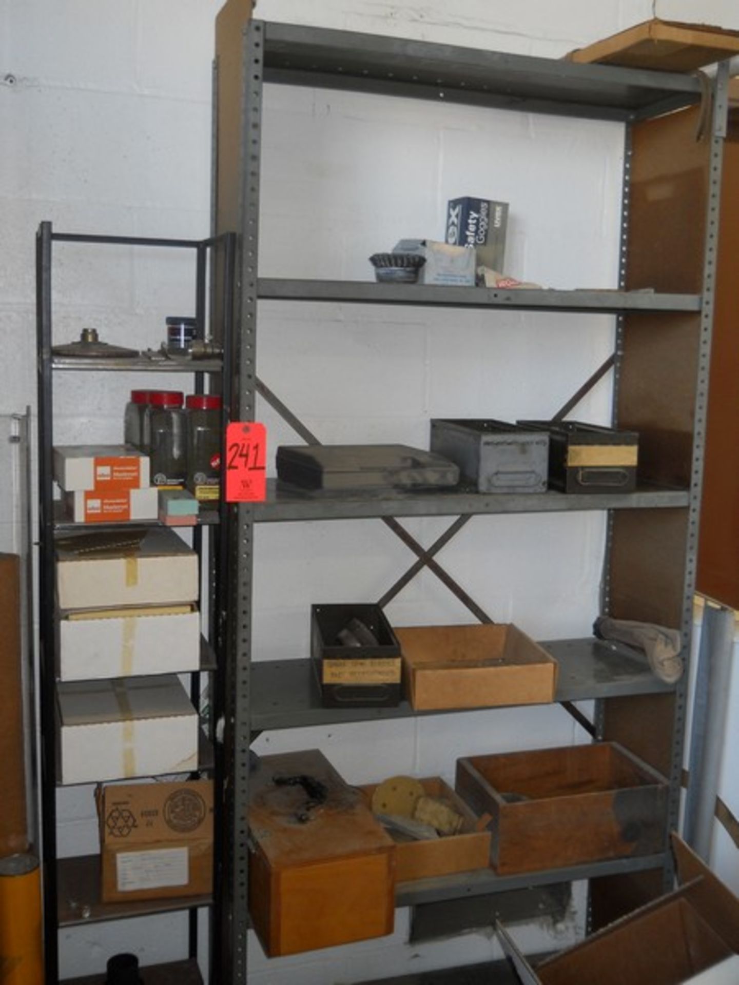 Lot - Shop Shelf Unit & Contents