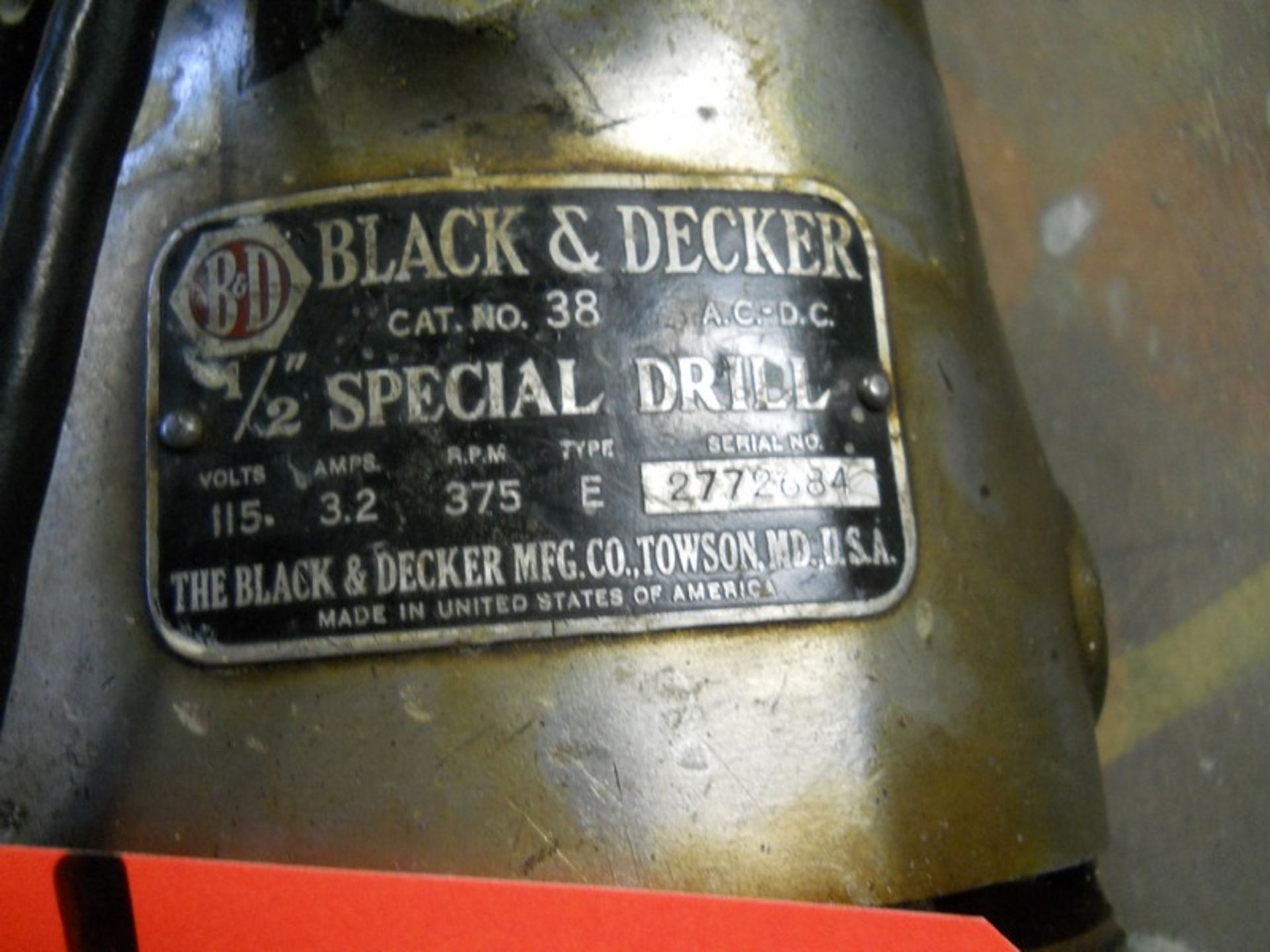 Black & Decker 1/2" Special Drill, S/N: 2772684 - Image 4 of 5