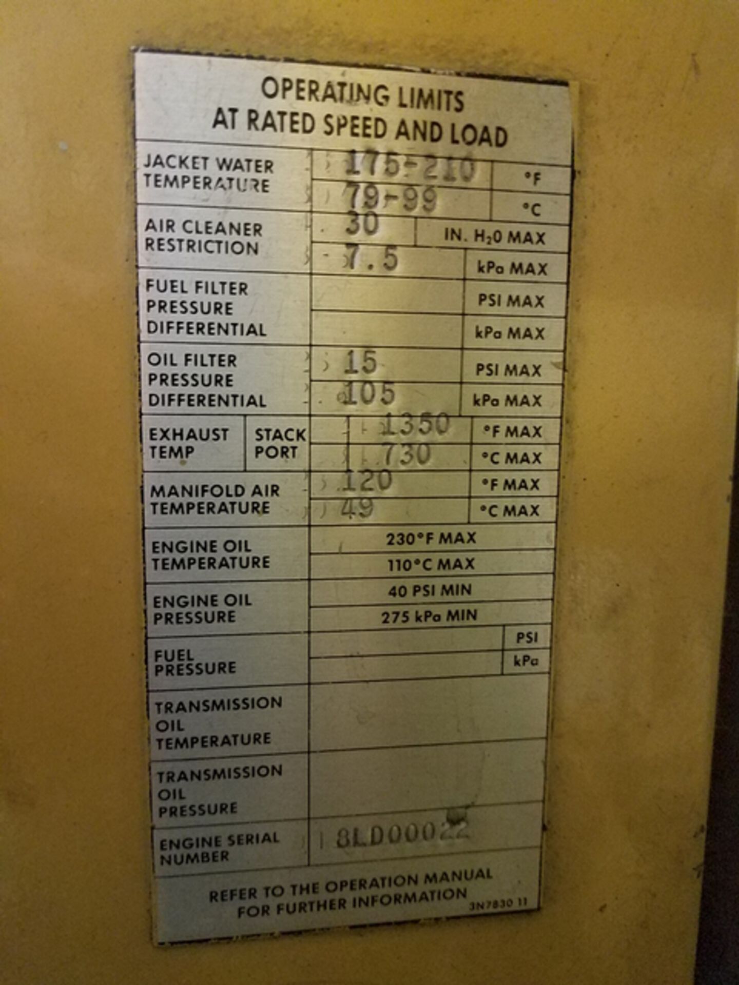 Caterpillar 3516 Generator Set, fuel natural gas, 962 KVA, 770 KW, rating .8 COS@ 60 Hertz, 3ph, 6 - Image 9 of 9