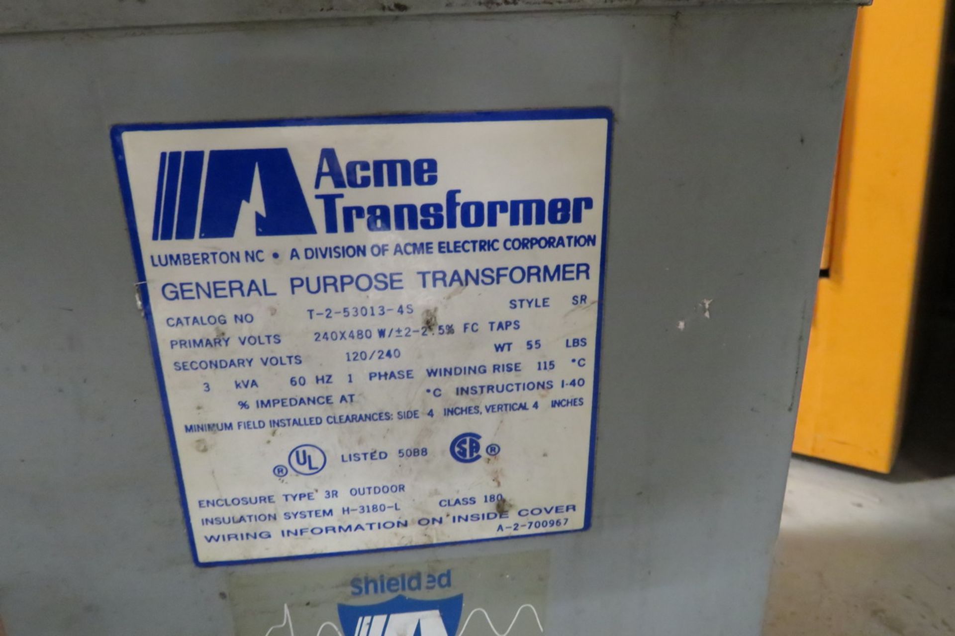 Assorted Transformers to Include: Acme 3KVA; Square D 6KVA (Basement, CY 51, Parts Crib) - Image 2 of 3