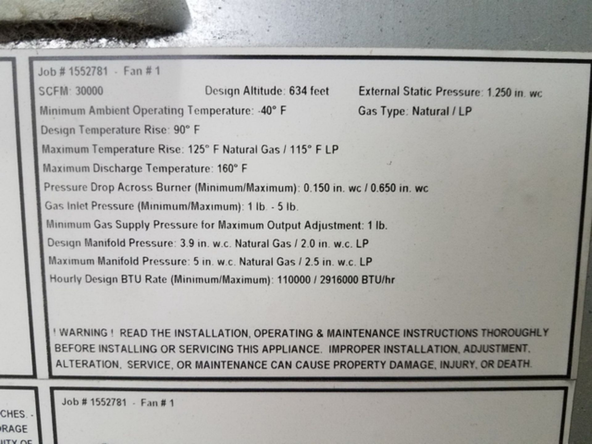 Global Finishing Solutions (GFS) Model SDW-2015PSB-60-B-C-SC-HT-S Special, Side-Downdraft, - Image 12 of 20