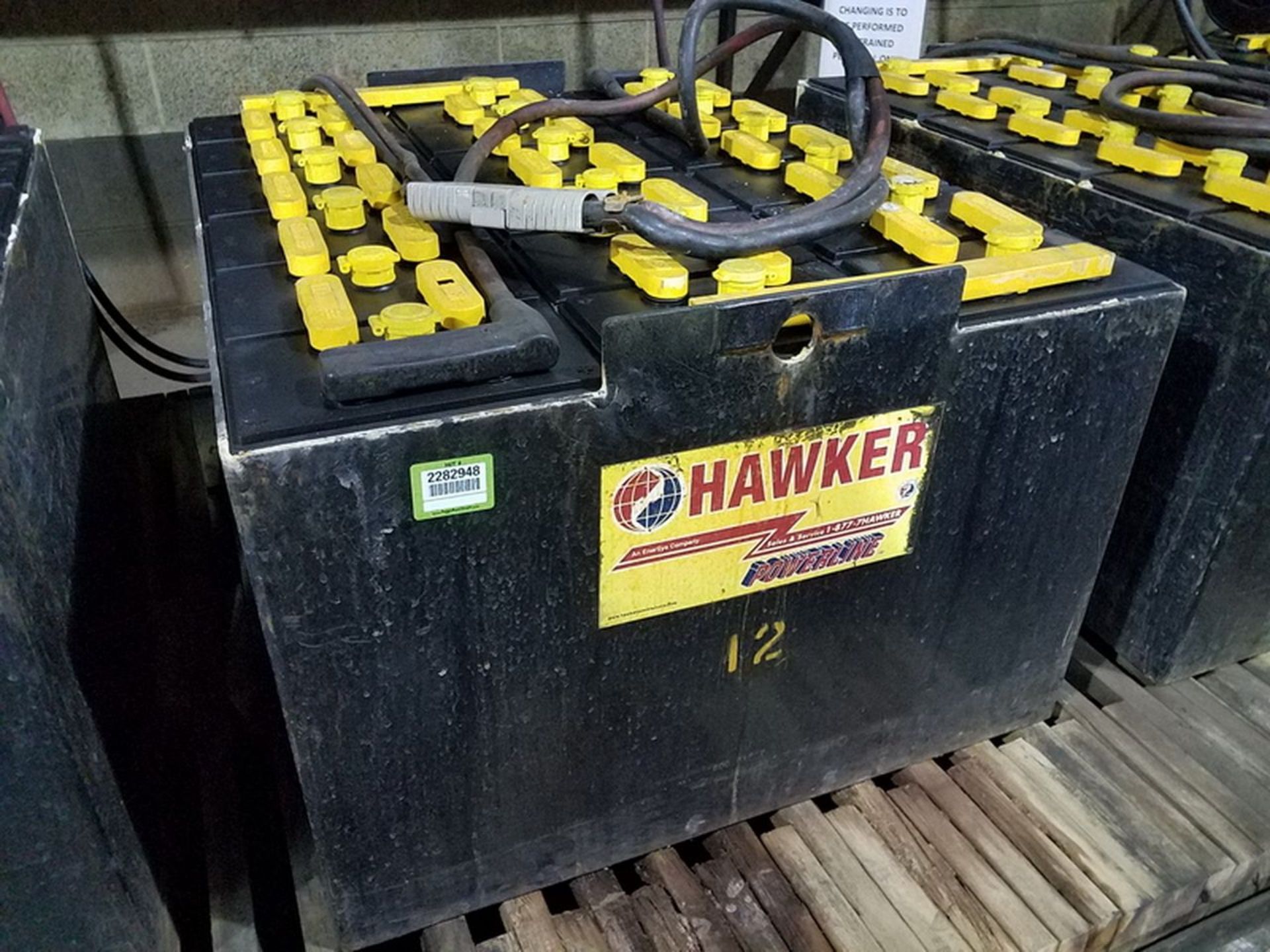 Hawker Powersource Model EO-583 36-Volt Spare Forklift Battery, type 018085F27, hour capacity 1105