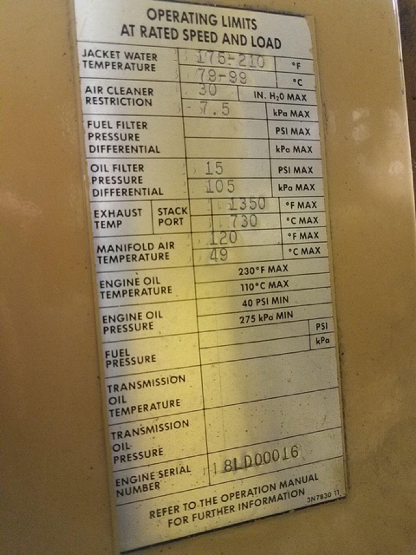 Caterpillar 3516 Generator Set, fuel natural gas, 962 KVA, 770 KW, rating .8 COS@ 60 Hertz, 3ph, 6 - Image 7 of 7