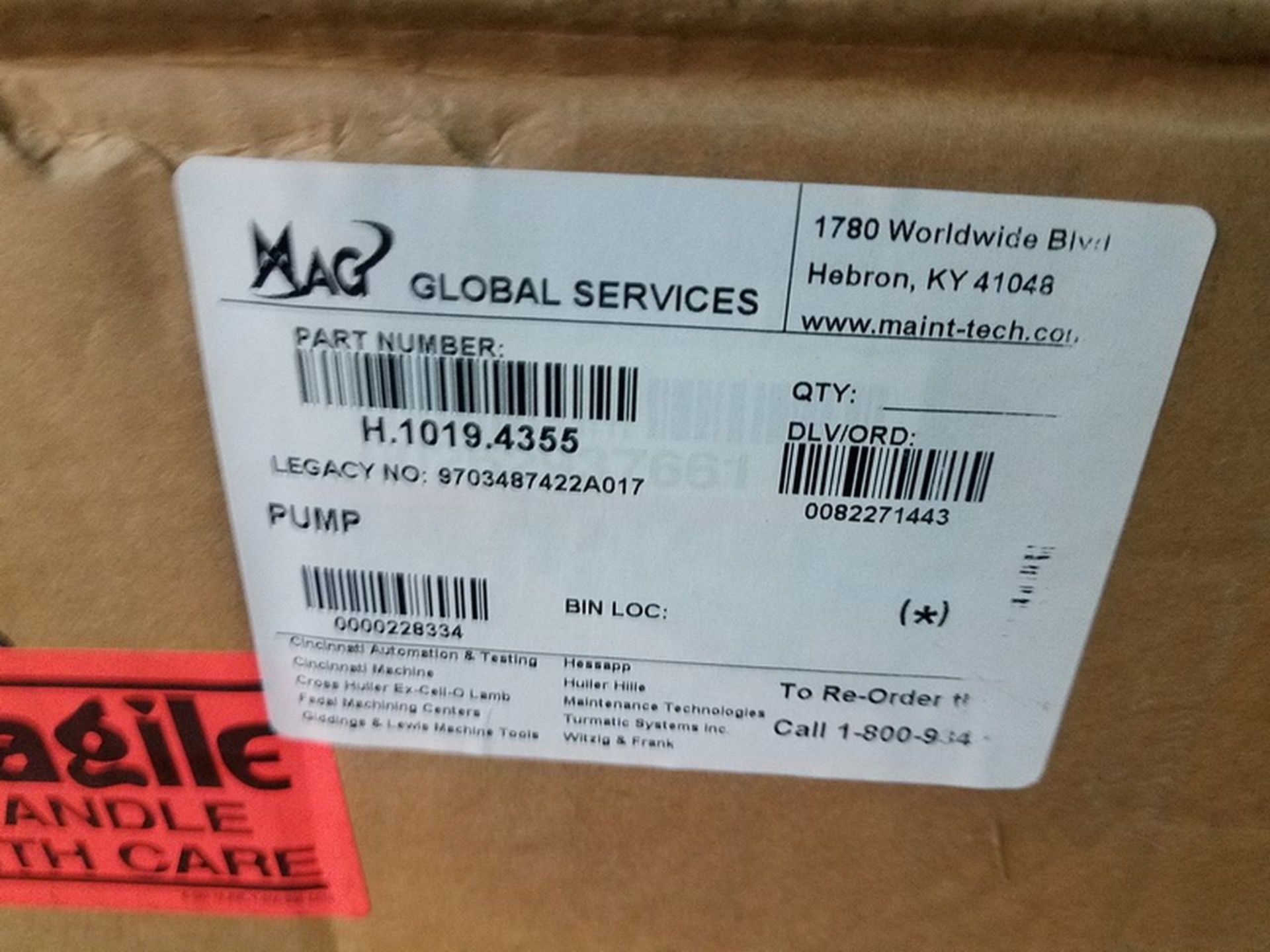 Spare Hydra-Cell D-10 Pump, unused in box, for Cincinnati Magnum machining center, MAG pt# H.1019. - Image 3 of 3