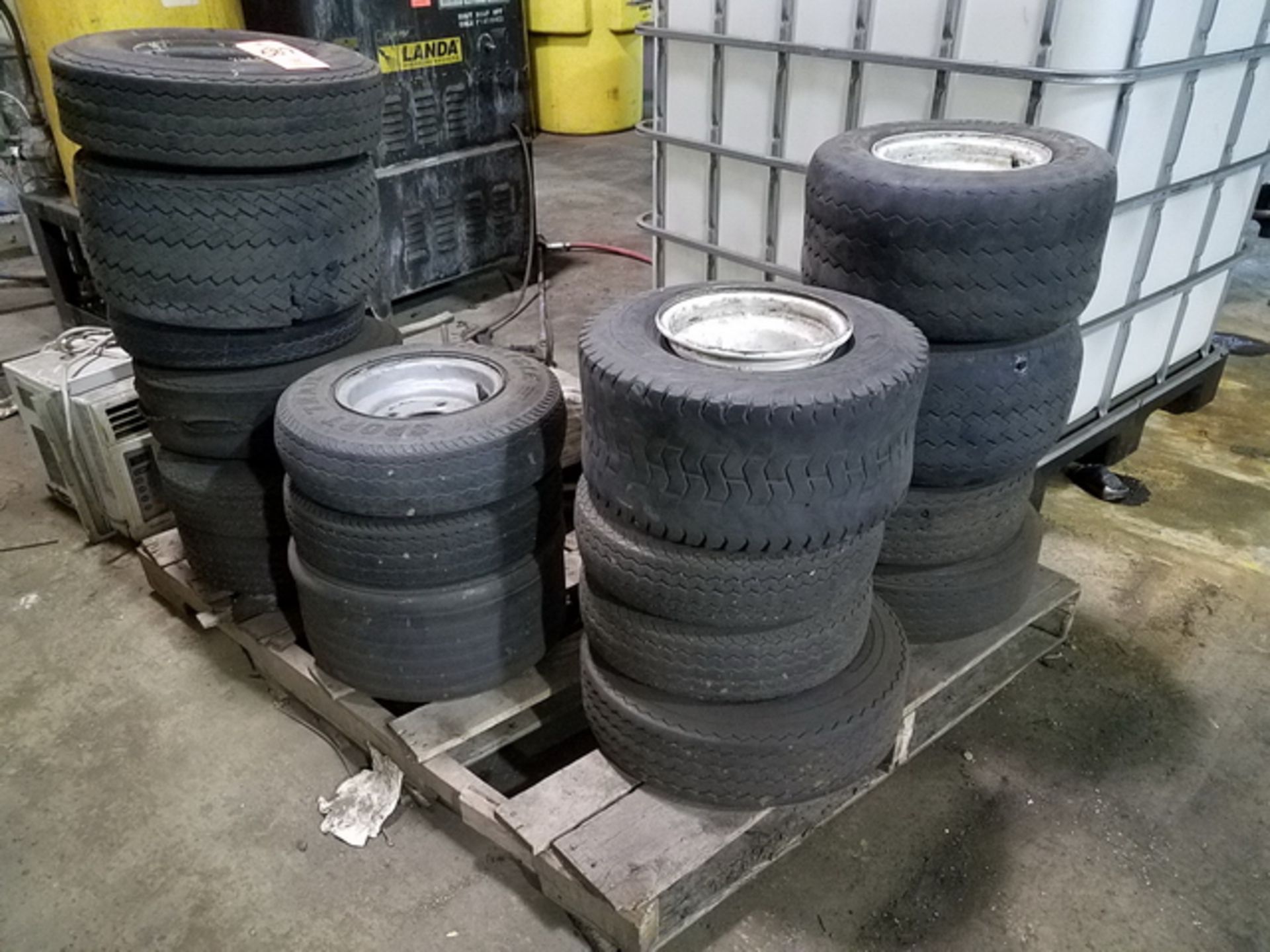 Lot Assorted Scooter Tires & Wheels, need repair, all on one pallet. (Forklift Repair)