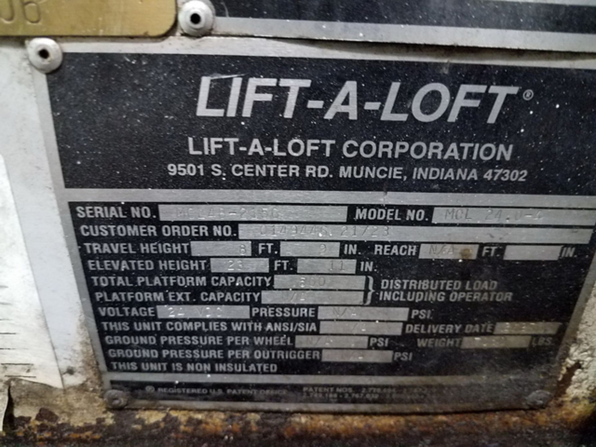 Lift ?A?Loft Model# MCL24.0-4 Electric Telescoping Man Lift, 23' ft. 11Inc, Lift Height, 24V, 500 lb - Image 3 of 3