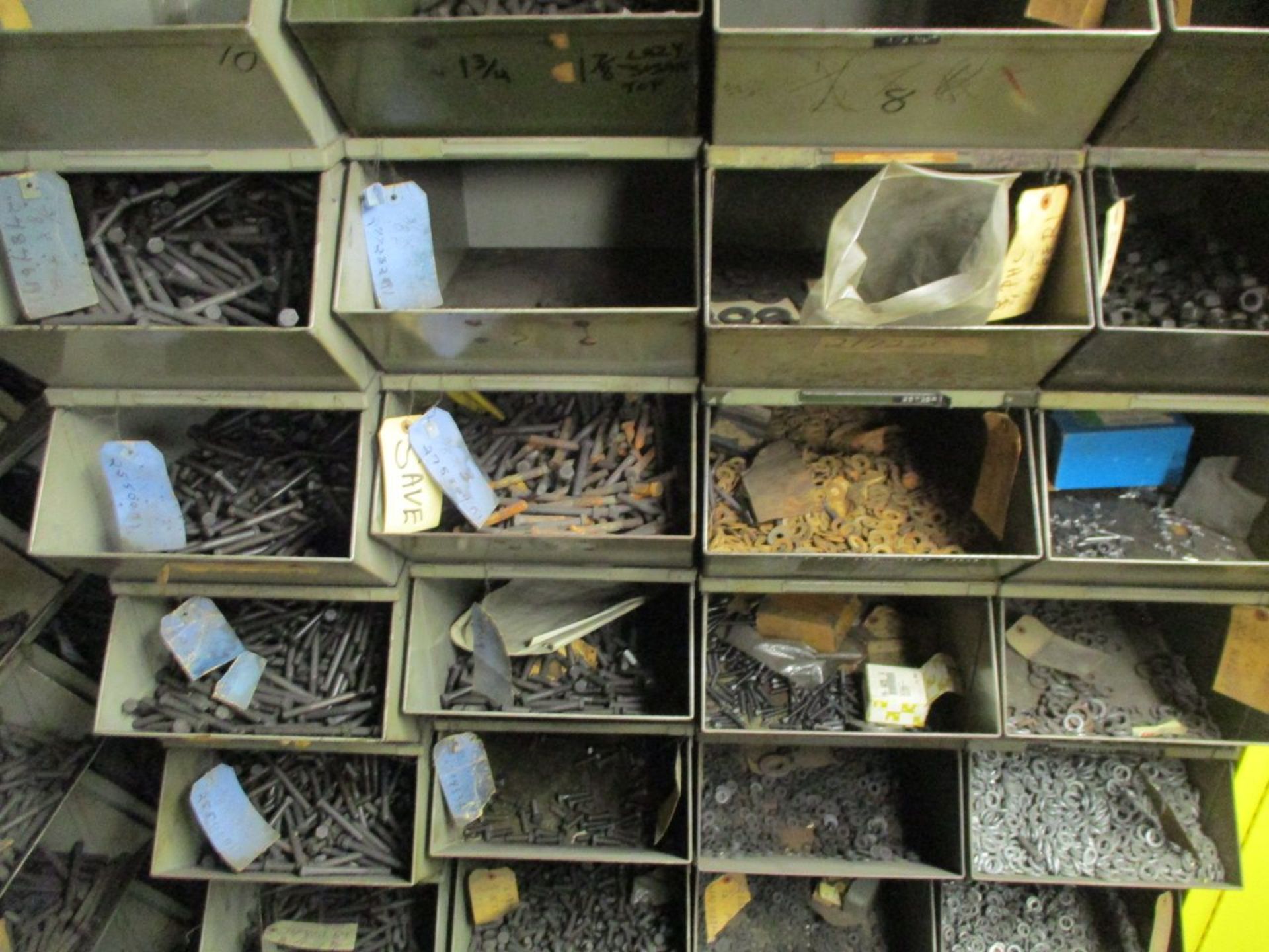 3-Sections of Steel Part Bin Shelving with Nuts, Bolts, Washers, Etc. (Building 9 Area 3 - Parts - Image 4 of 4