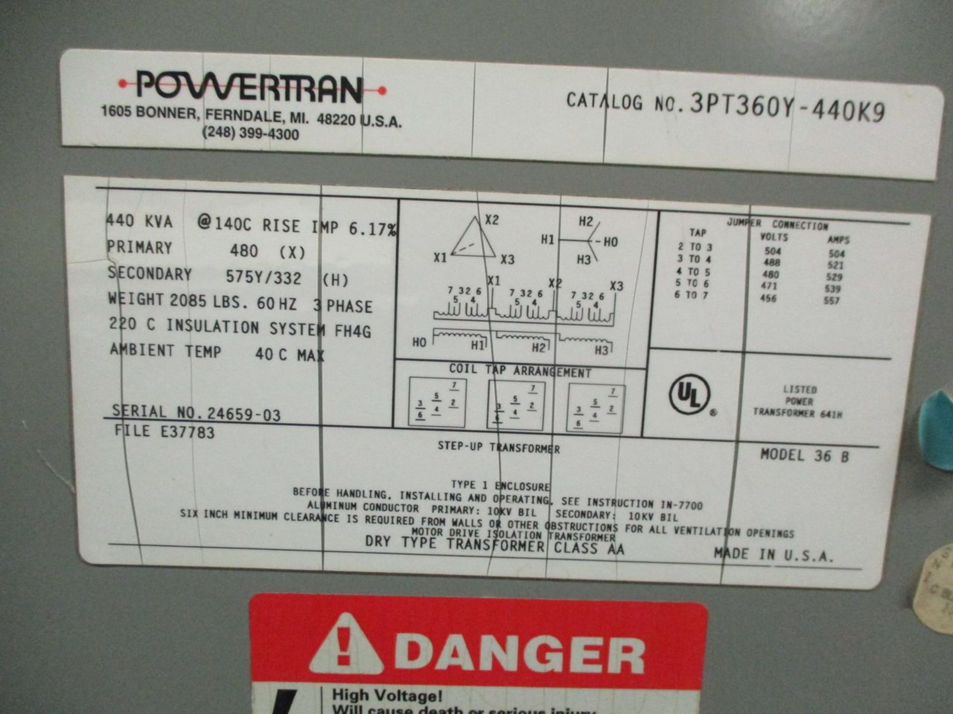 GE Schenck Pegasus 5TKF5011BA01A003 AC Dynamometer, S/N 224042-2, 400/370 HP, 1400 to 5000 RPM ( - Image 10 of 10