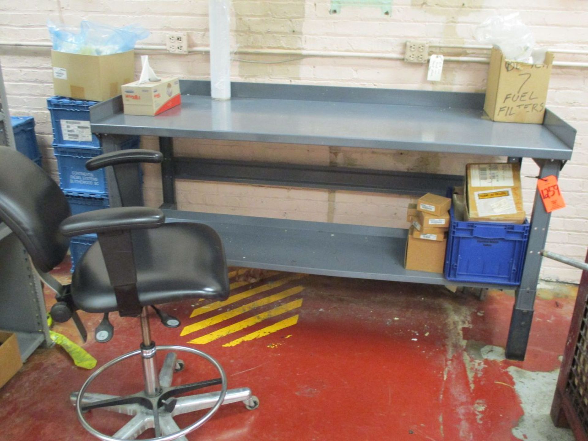 2-Sections of Steel Shelving, 6' Steel Table, Swivel Stool (Building 10 Area 5 ) - Image 2 of 2