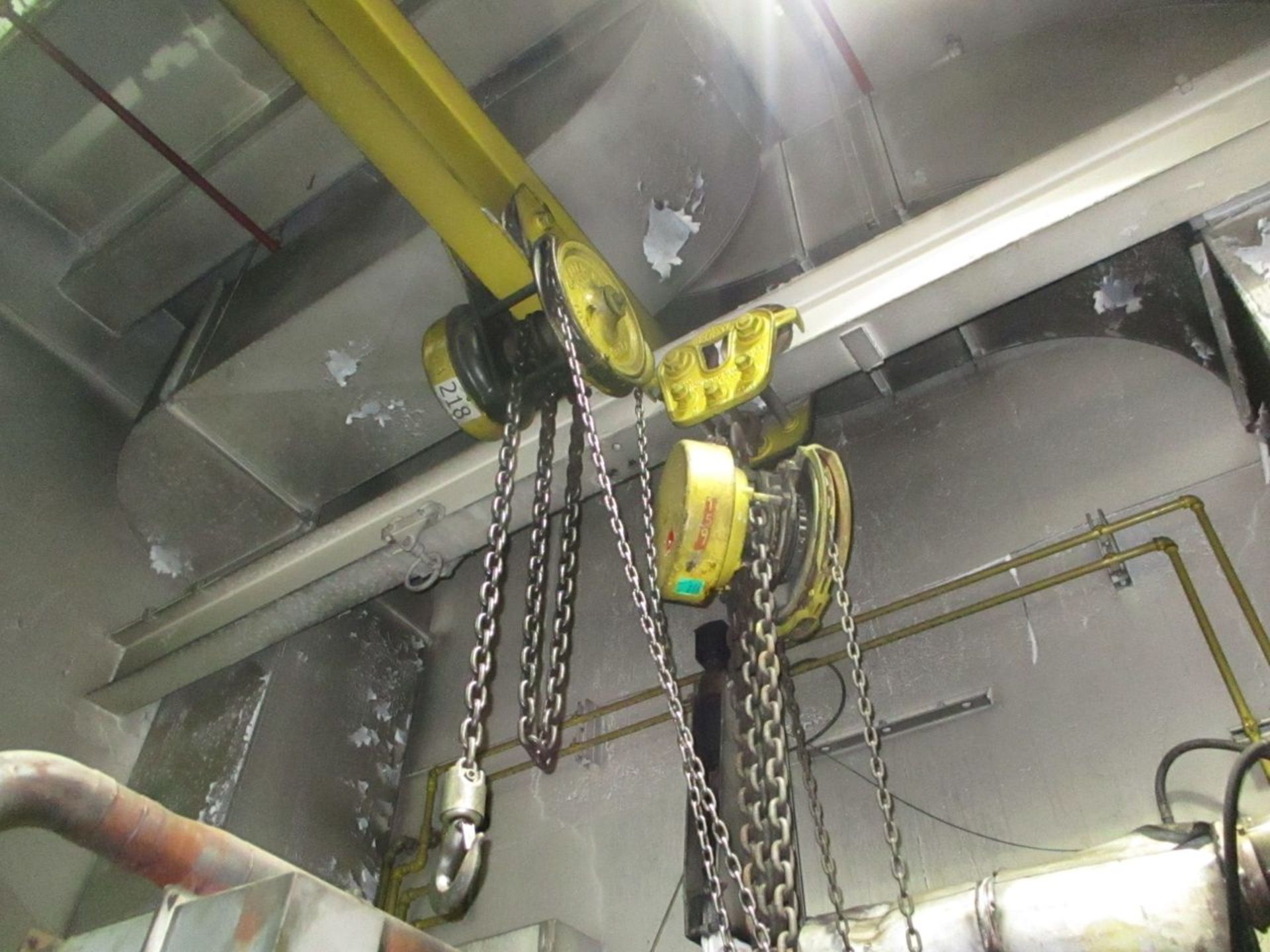 (2) Yale 2-Ton Manual Chain Hoist with Monorail (Cell 25)