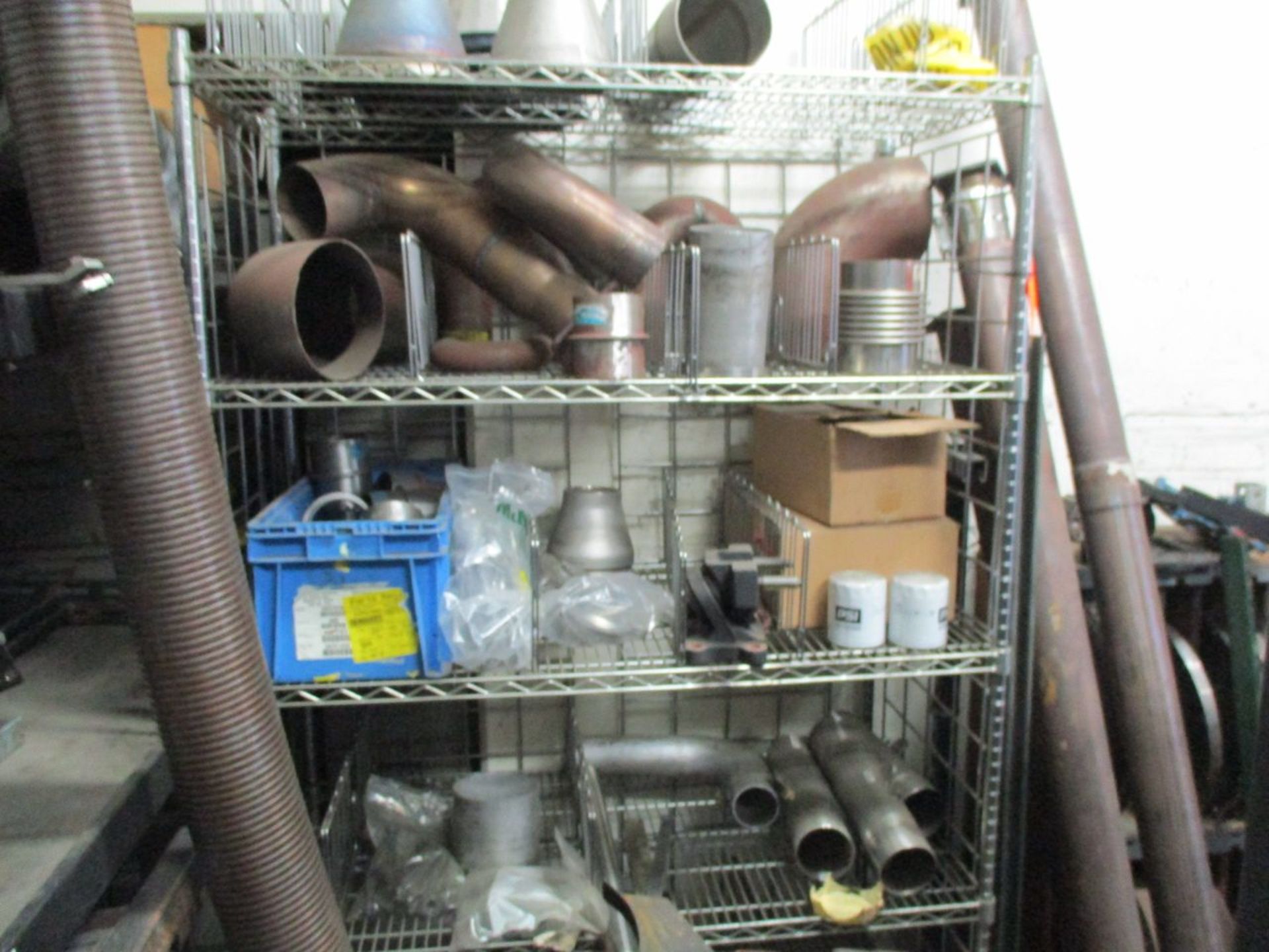 (2) Sections of Steel Shelving, Wire and Chrome Rack with Pipe Fittings (Building 9 Area 3 - Pipe - Image 3 of 3