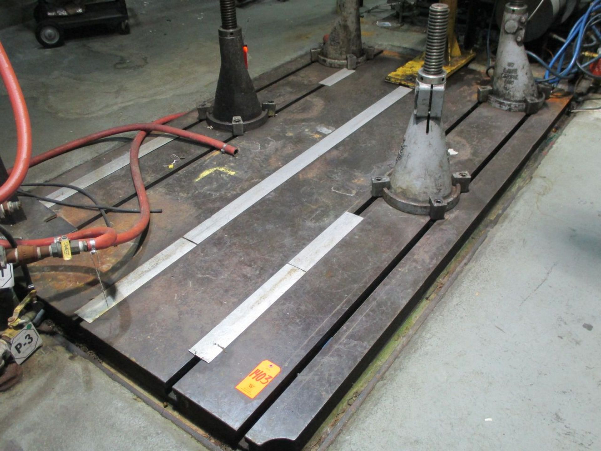 Contents of Cell 17N & 17S including (2) 6' x 10' T-Slot Floor Plate, (4) Screw Jacks, Fuel Pump,