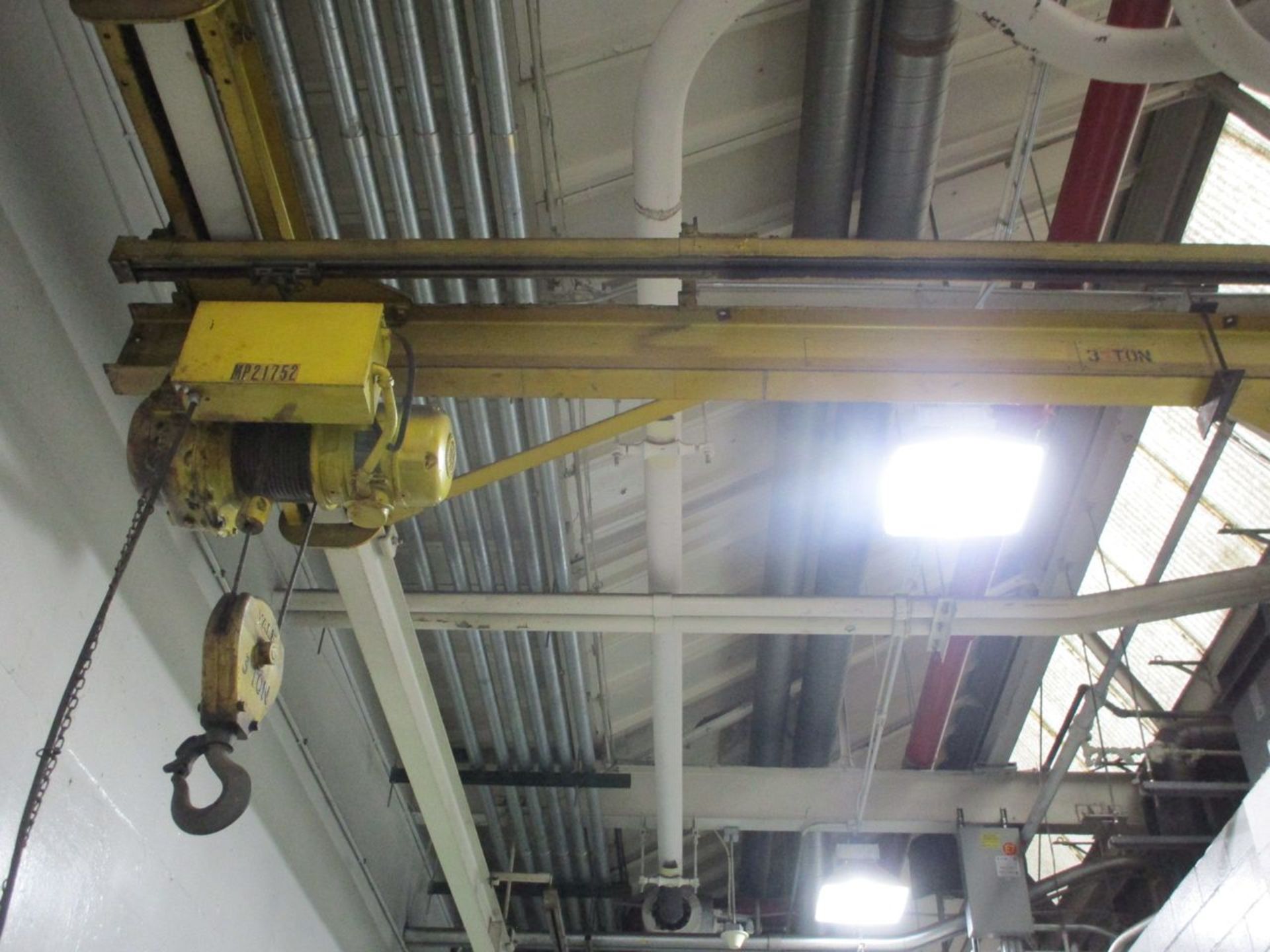 3-Ton Single Grider Underslung Bridge Crane, 12' Span, 10' Under Hook, Pendent Control (Building 9