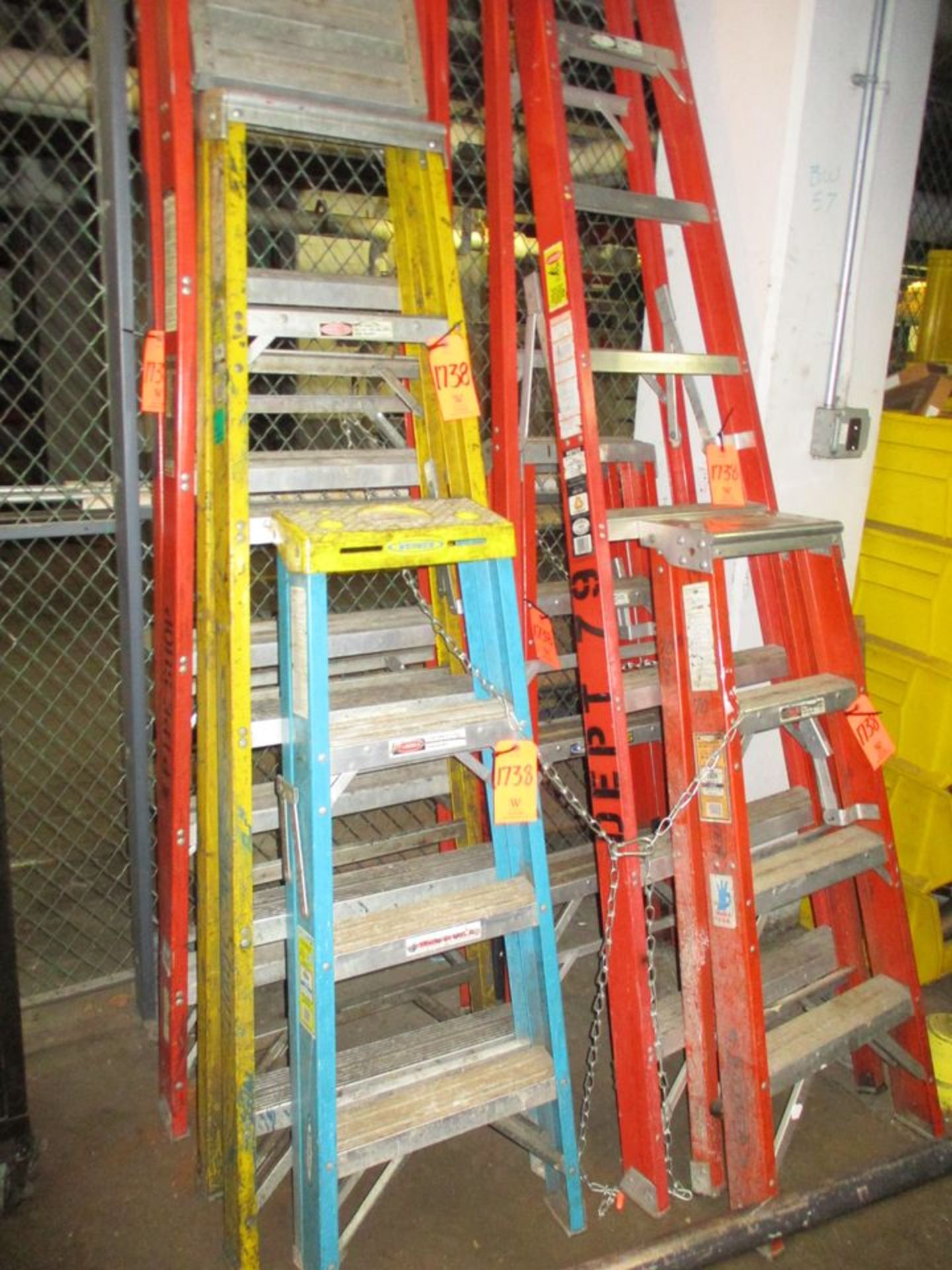 (2) 8' Step Ladders, (1) 6' Step Ladder, (3) 4' Step Ladders (Basement Cage 18)