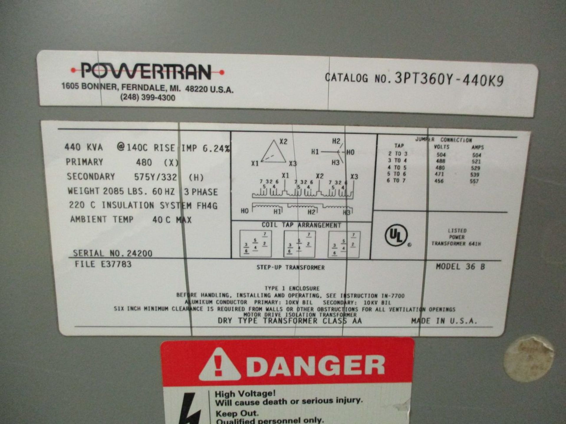 GE Schenck Pegasus 5TKF5011BA01A003 AC Dynamometer, S/N 224042-1, 400/370 HP, 1400 to 5000 RPM ( - Image 10 of 10