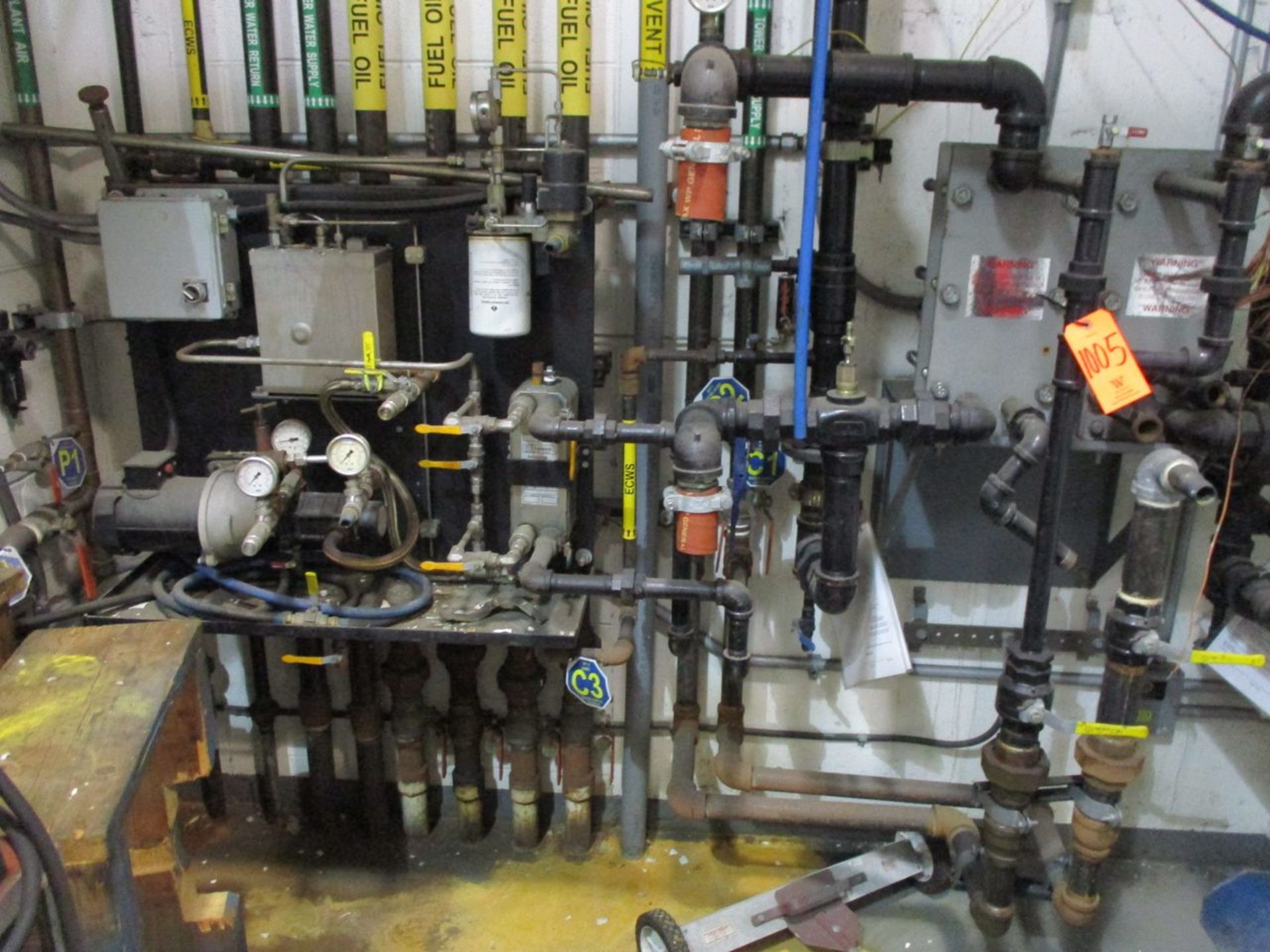 Fuel Room Bay 3 with Control Console, Pump, Heat Exchangers, Piping, Valves, Etc. (Prep Room Near