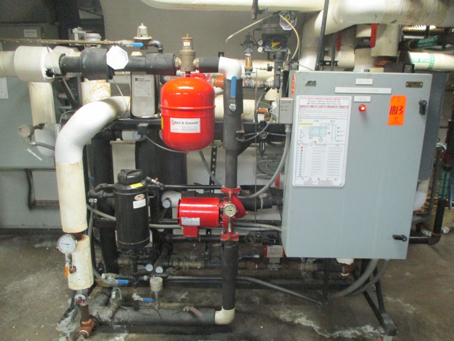 Variable Temperature Water Unit with Pump, Valves, Heat Exchanger, Piping on Skid and Controls (Cell