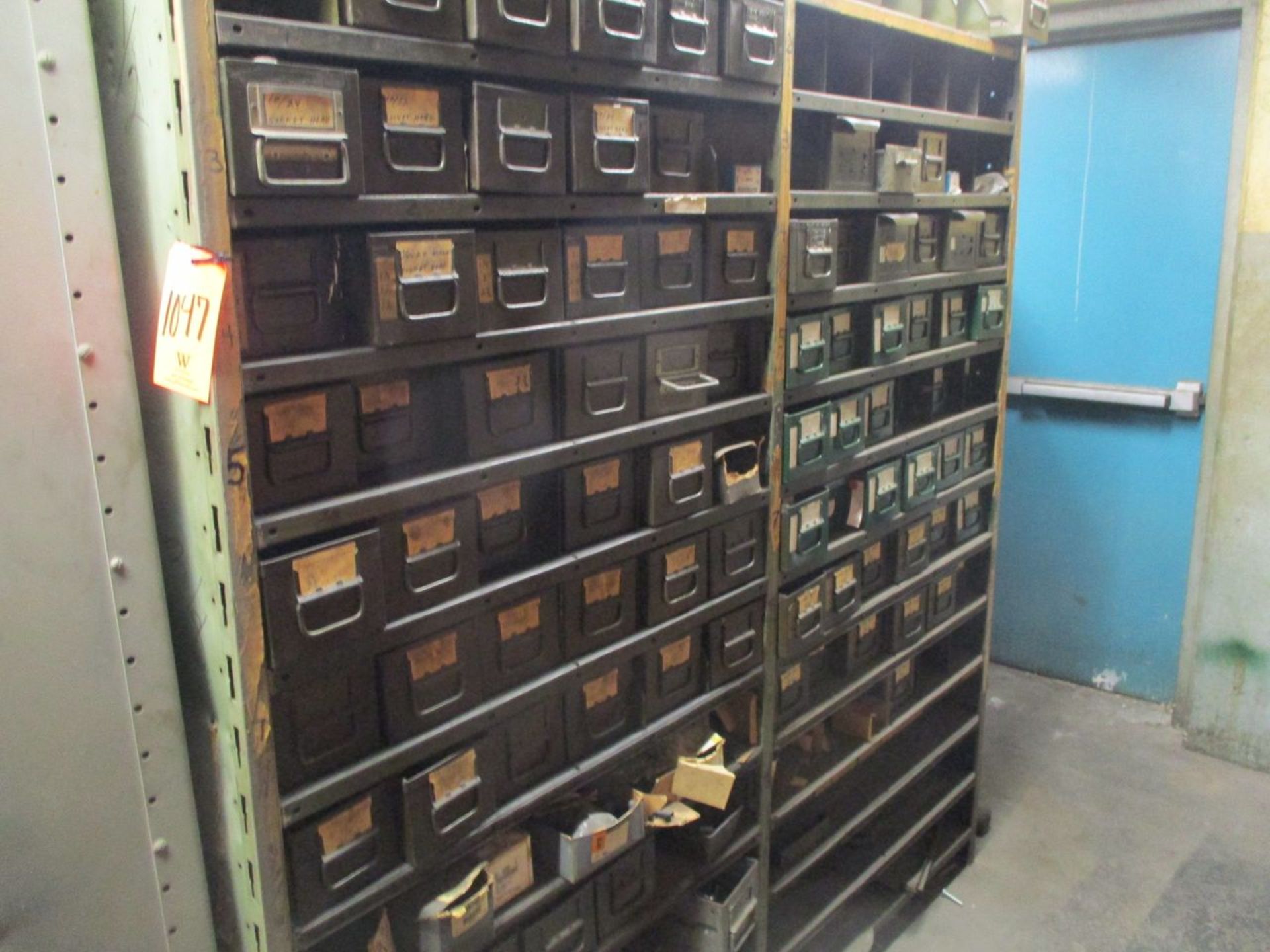 4-Sections of Steel Shelving with Metal Part Bins, Screws, Bolts, Keyways, Etc. (Building 9 Area 3 - - Image 2 of 2