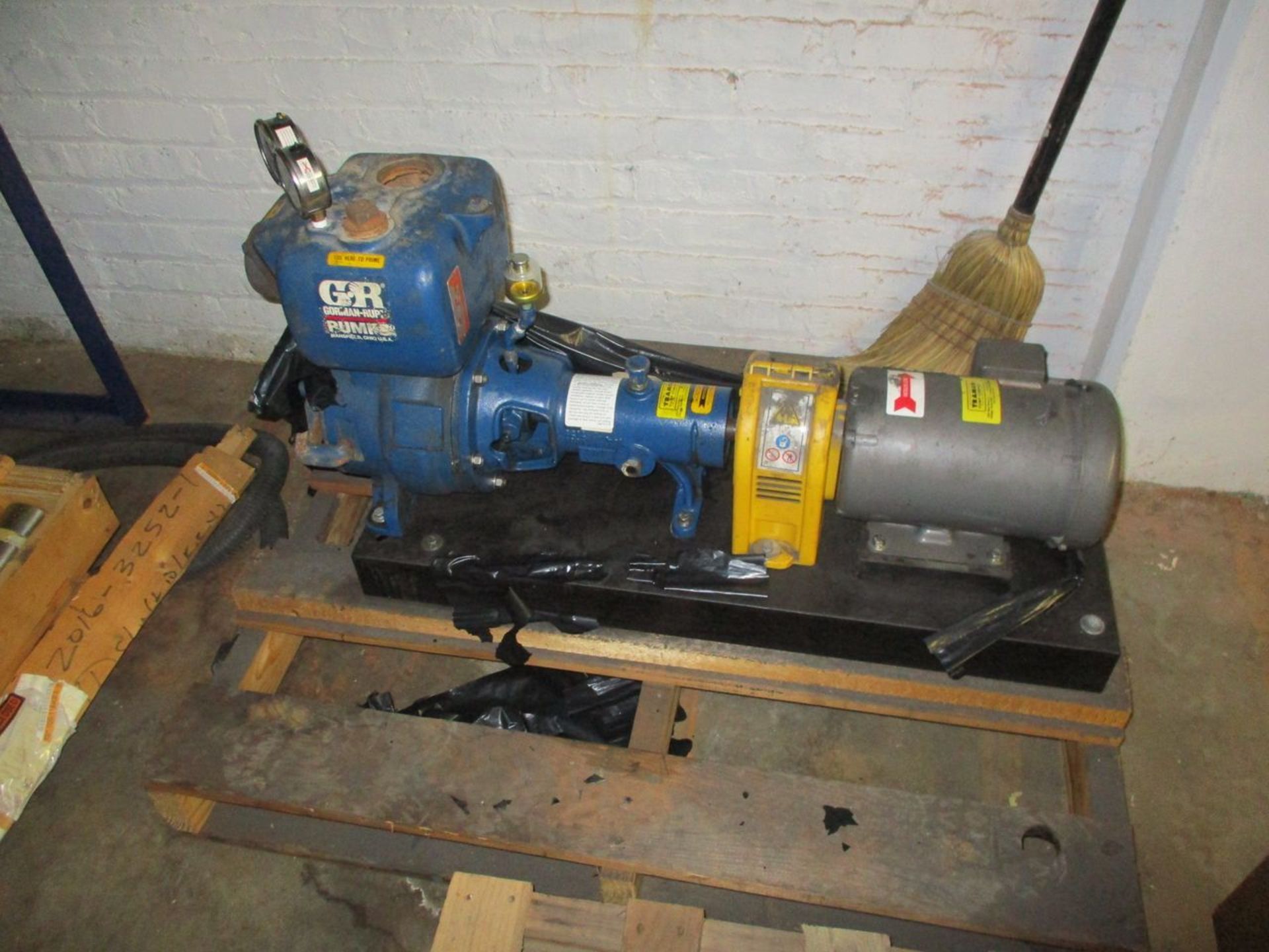 Contents of Room including 2HP Baldor Motor with Gorman Rupp Pump, Baldor 30 HP Motor, Baldor 10