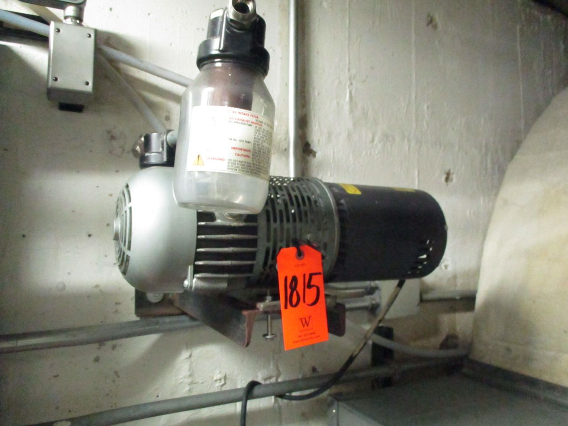 Gast 6066-V107A 5 HP Vacuum Pump, Gast 2587-V103 1-1/2 HP Vacuum Pump (Basement FW-46 & EW-46) - Image 2 of 2