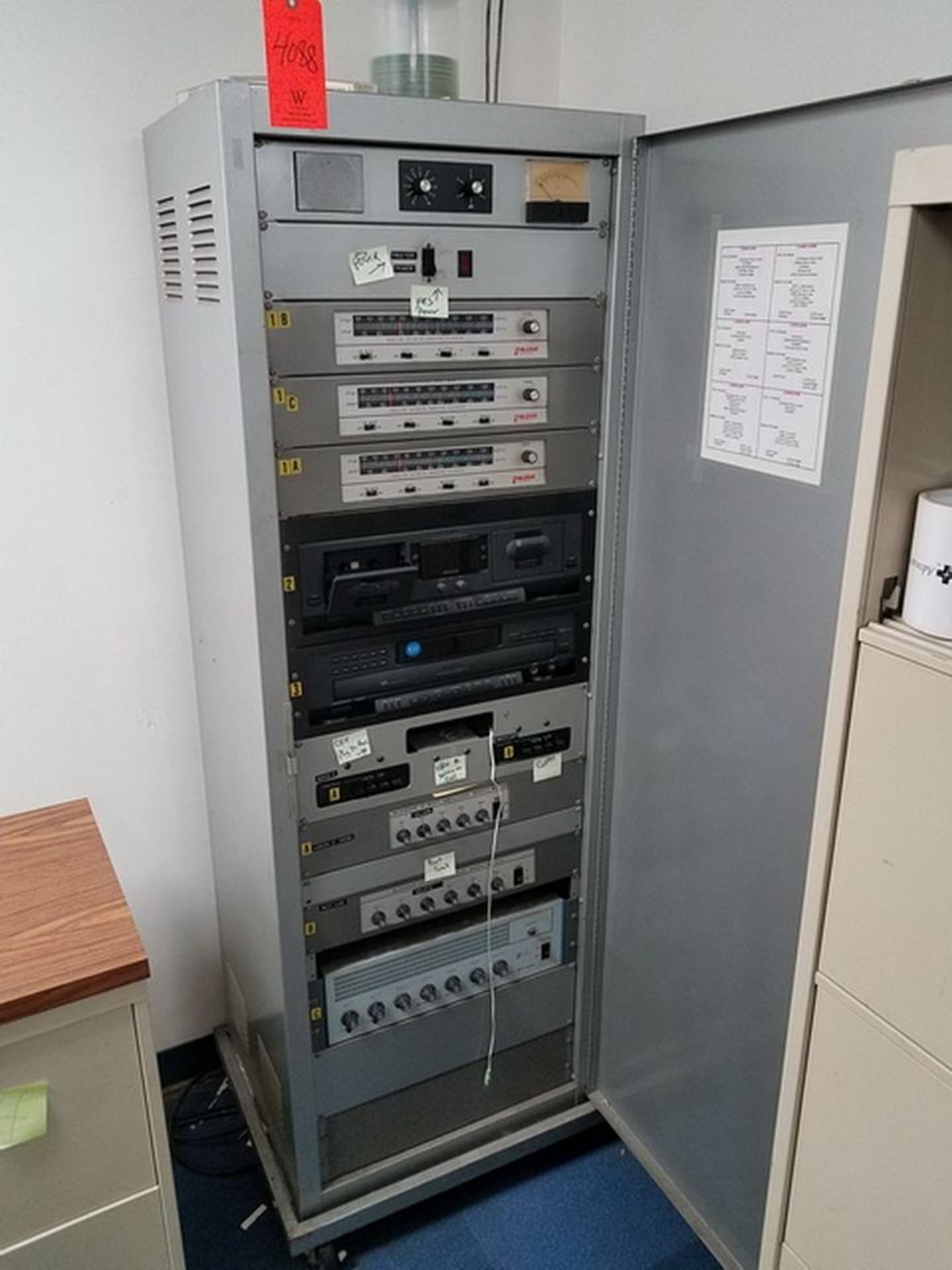 Audio Rack & Contents. Loc: Basement Fitness Room. (Bsmt Fitness Room)