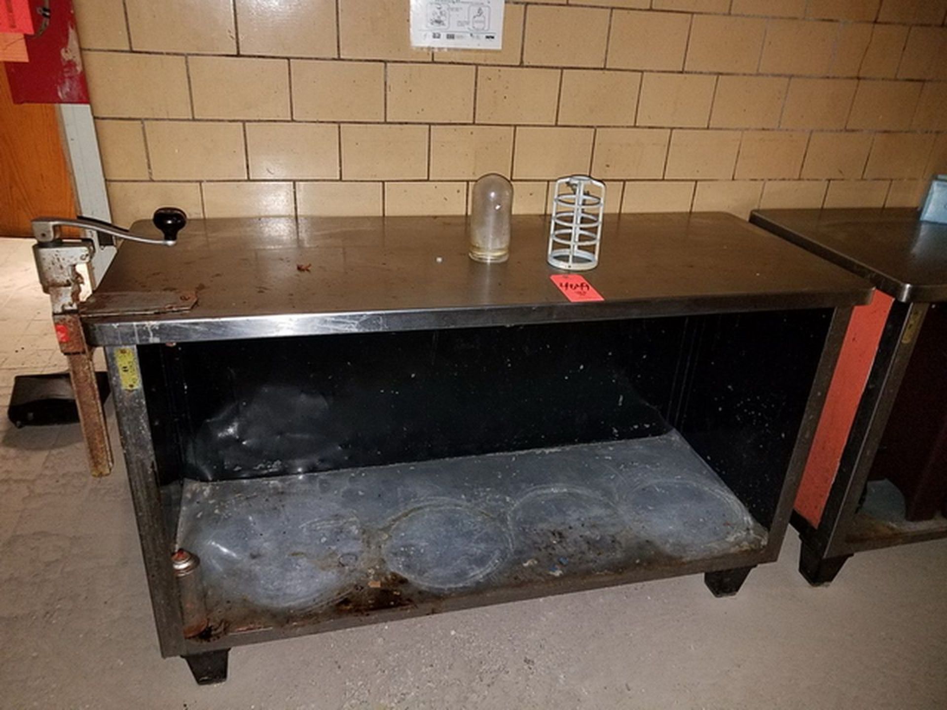 Lot of (3) Stainless Steel Food Preparation Tables, 24" x 60", includes contents. (Bsmt Cafeteria) - Image 2 of 4