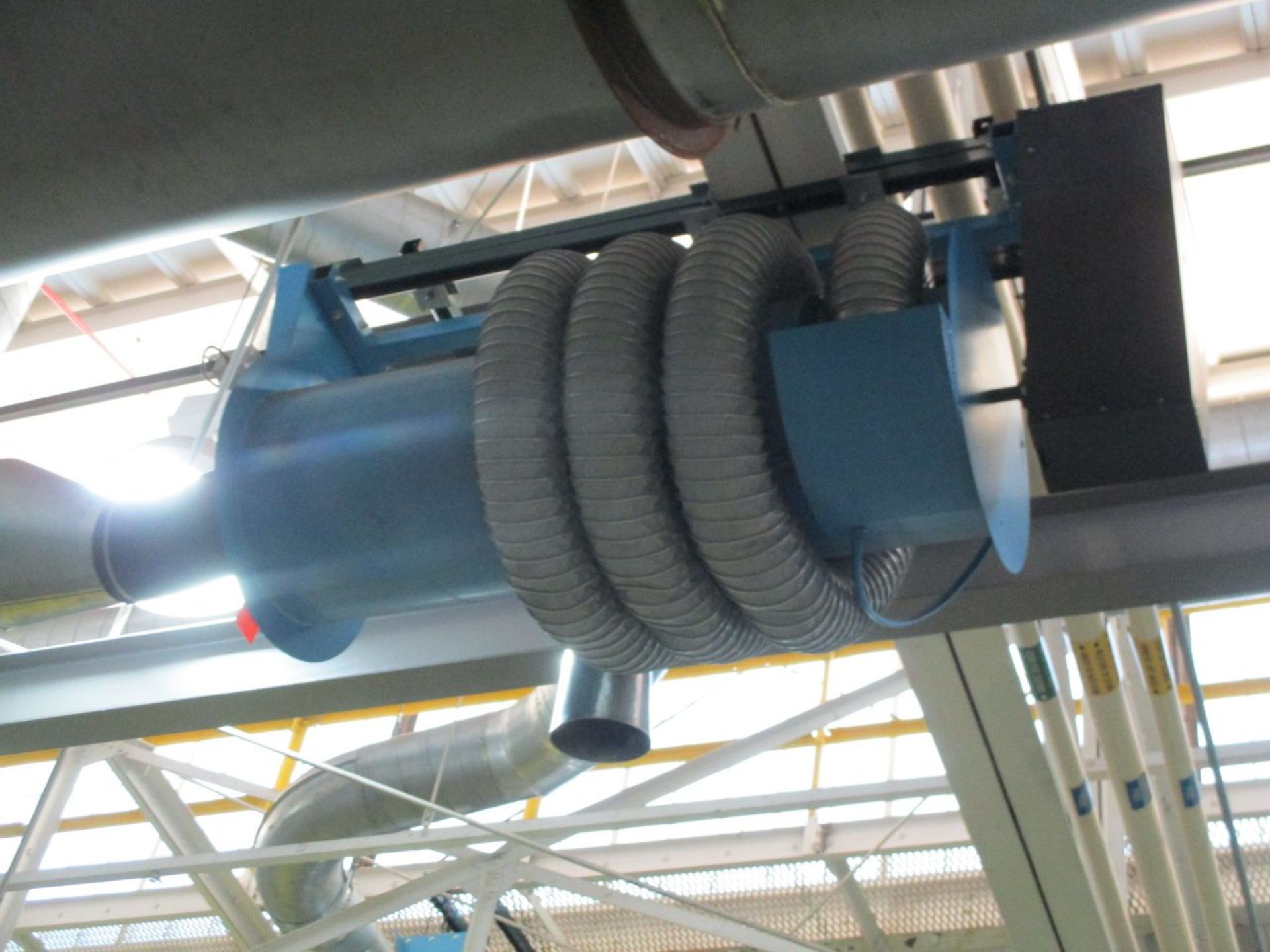 (2) Car-Mon Spring Operated Exhaust Tubing Storage Reel, model TSR-S (Ceiling Mounted) (Chassis Dyno