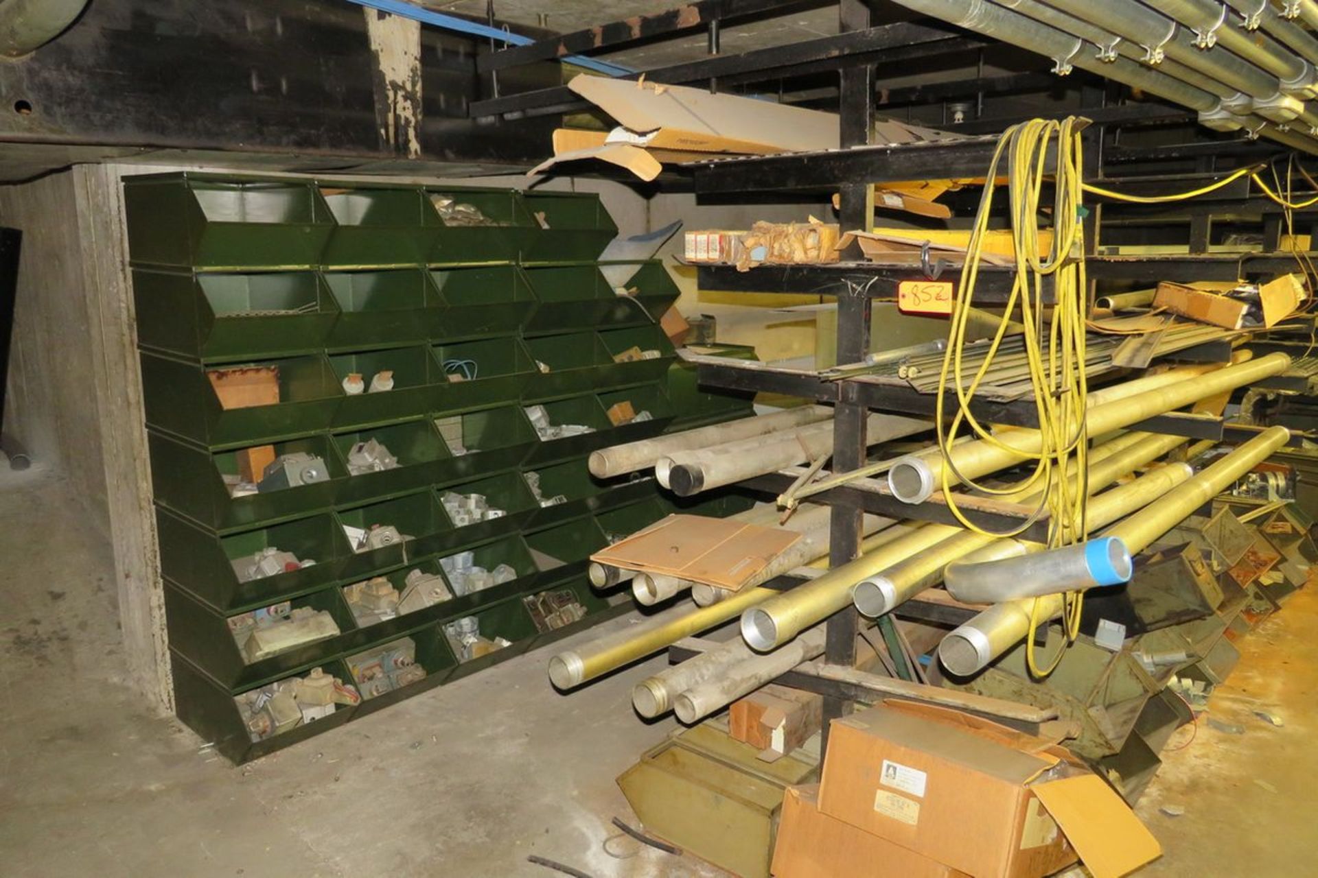 Cantalever Racks with Contents to Include: Assorted Conduit, PVC, Bus Bar Track (Basement, 1300