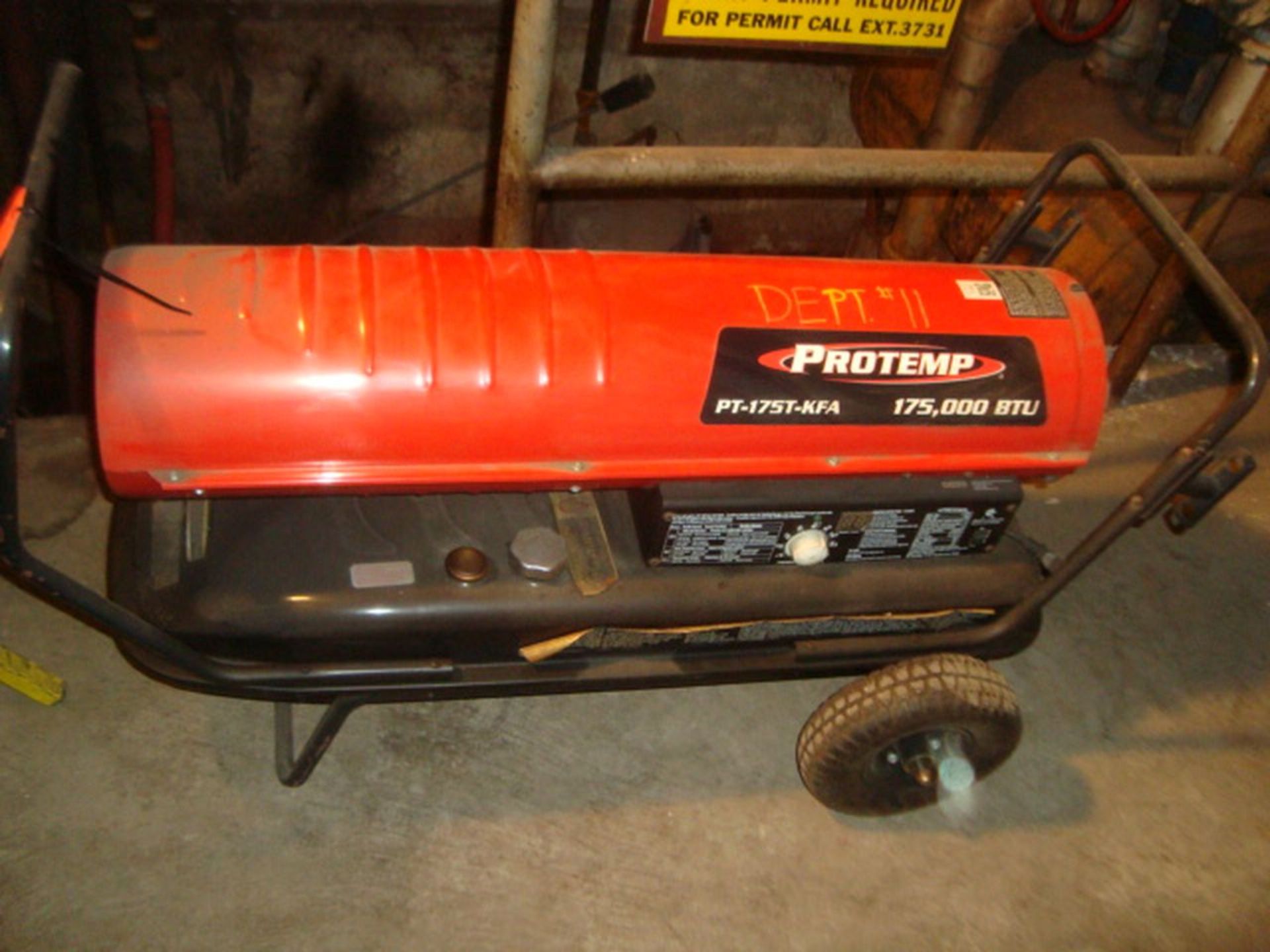 ProTemp Model PT-175T-KFA 175,000 BTU Portable Kerosene Fired Heater With 13-Gallon Capacity Fuel