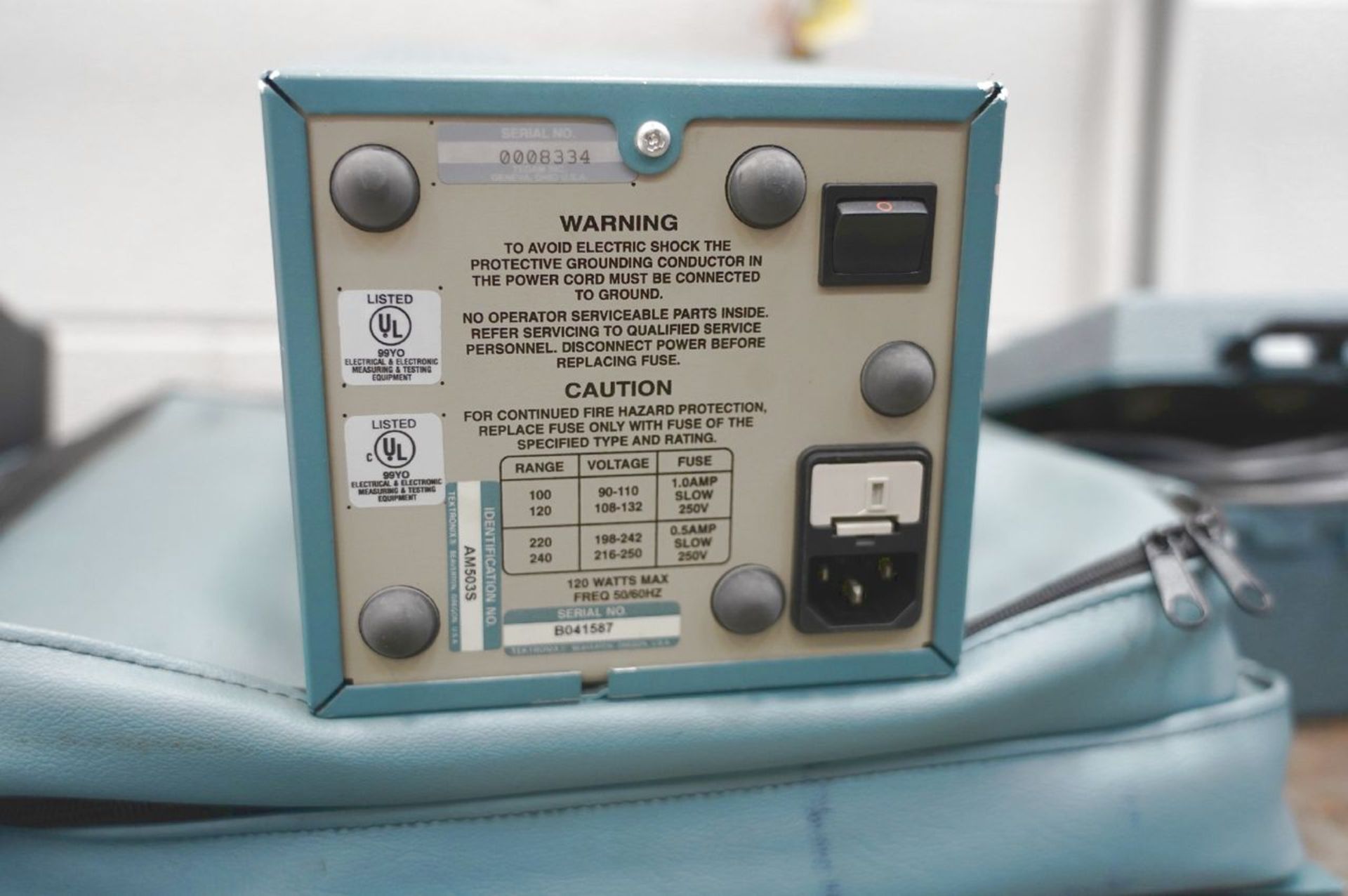 Tektronix TM502A Current Probe Amplifier, S/N 0008334 (Instrumentation and Electronics Lab ) - Image 3 of 3