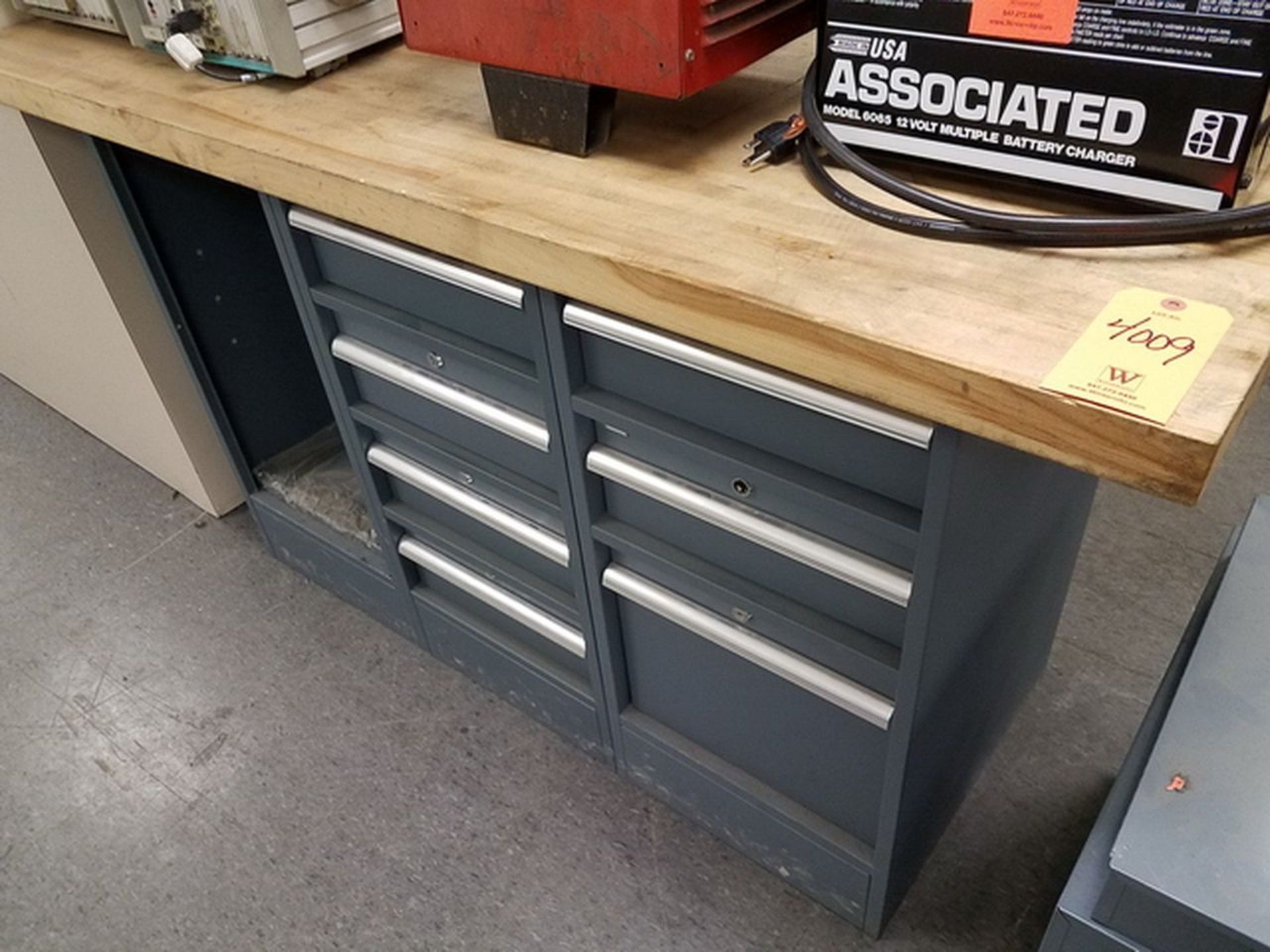 7-Drawer Maple Top Workbench. Loc: Basement AME room. (Bsmt AME Room)