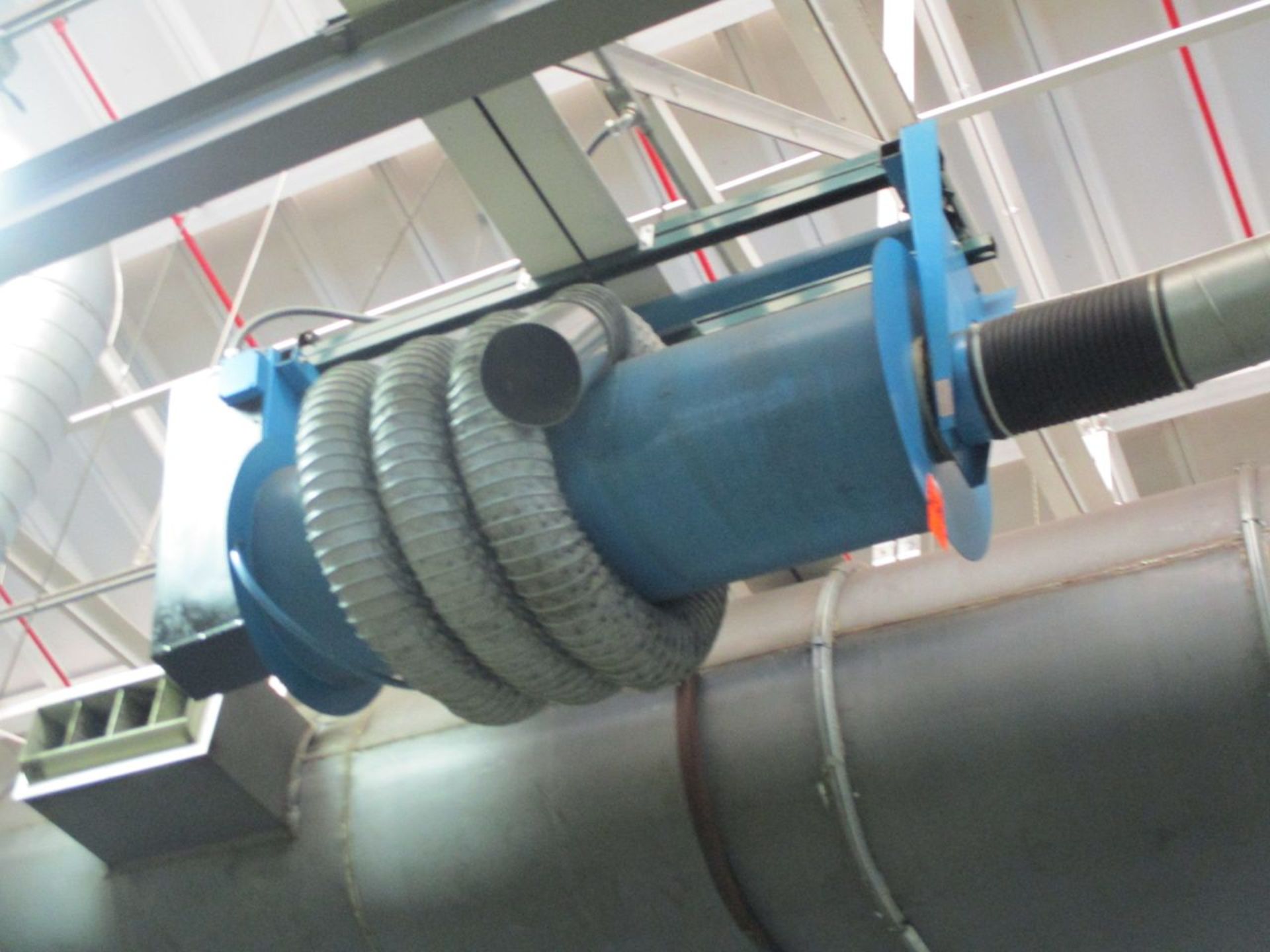 (3) Car-Mon Spring Operated Exhaust Tubing Storage Reel, model TSR-S (Ceiling Mounted) (Chassis Dyno