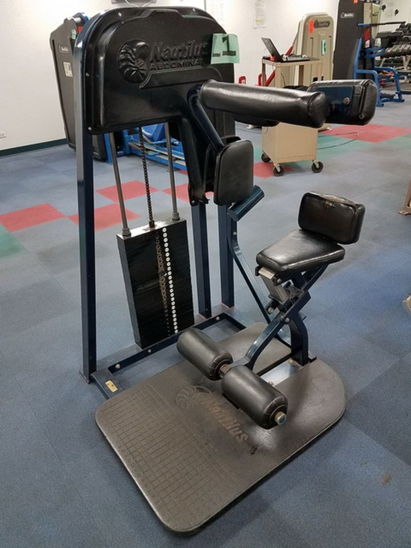 Nautilus Abdominal Station, 250-lbs. weight selection. A# 41627 Loc: Basement Fitness Room. (Bsmt