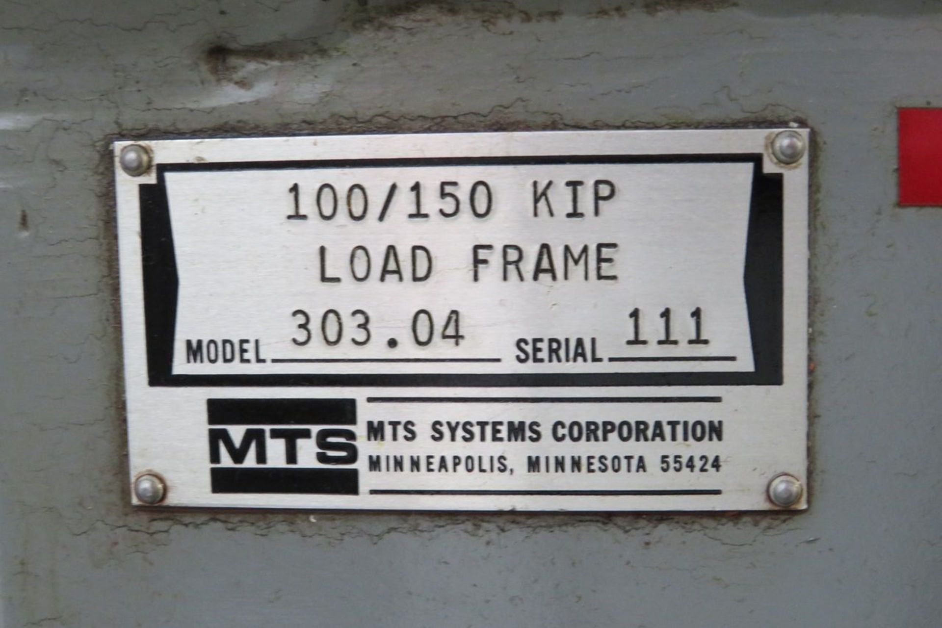 MTS 303.04 100/150 KIP Load Frame to Include: Tektronix Mdl. 2225 50MHz Oscilloscope, Mdl. 458.10 - Image 8 of 12