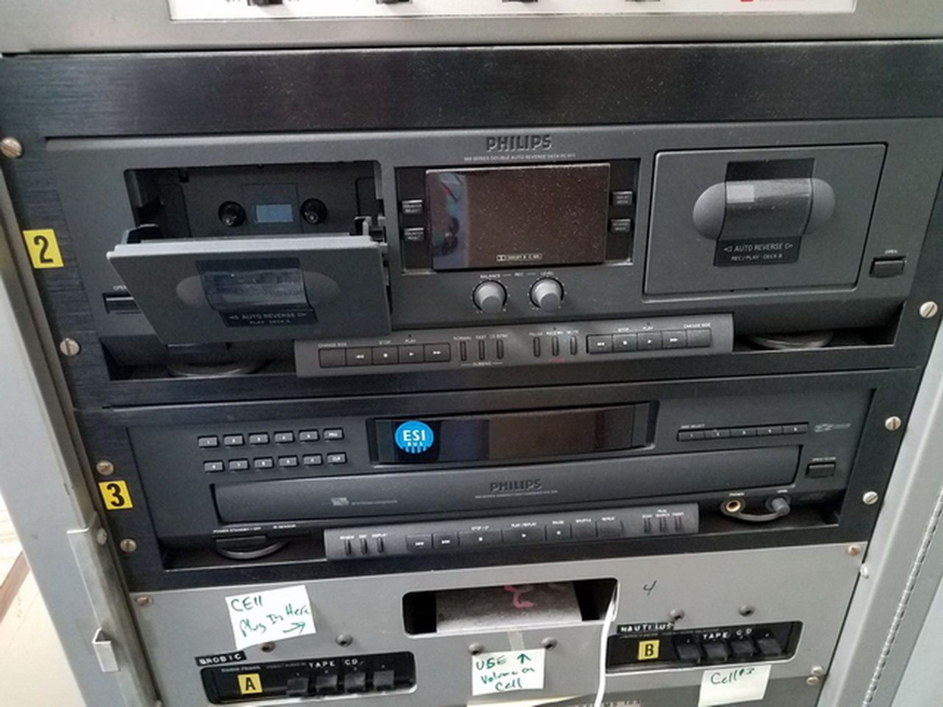 Audio Rack & Contents. Loc: Basement Fitness Room. (Bsmt Fitness Room) - Image 4 of 6