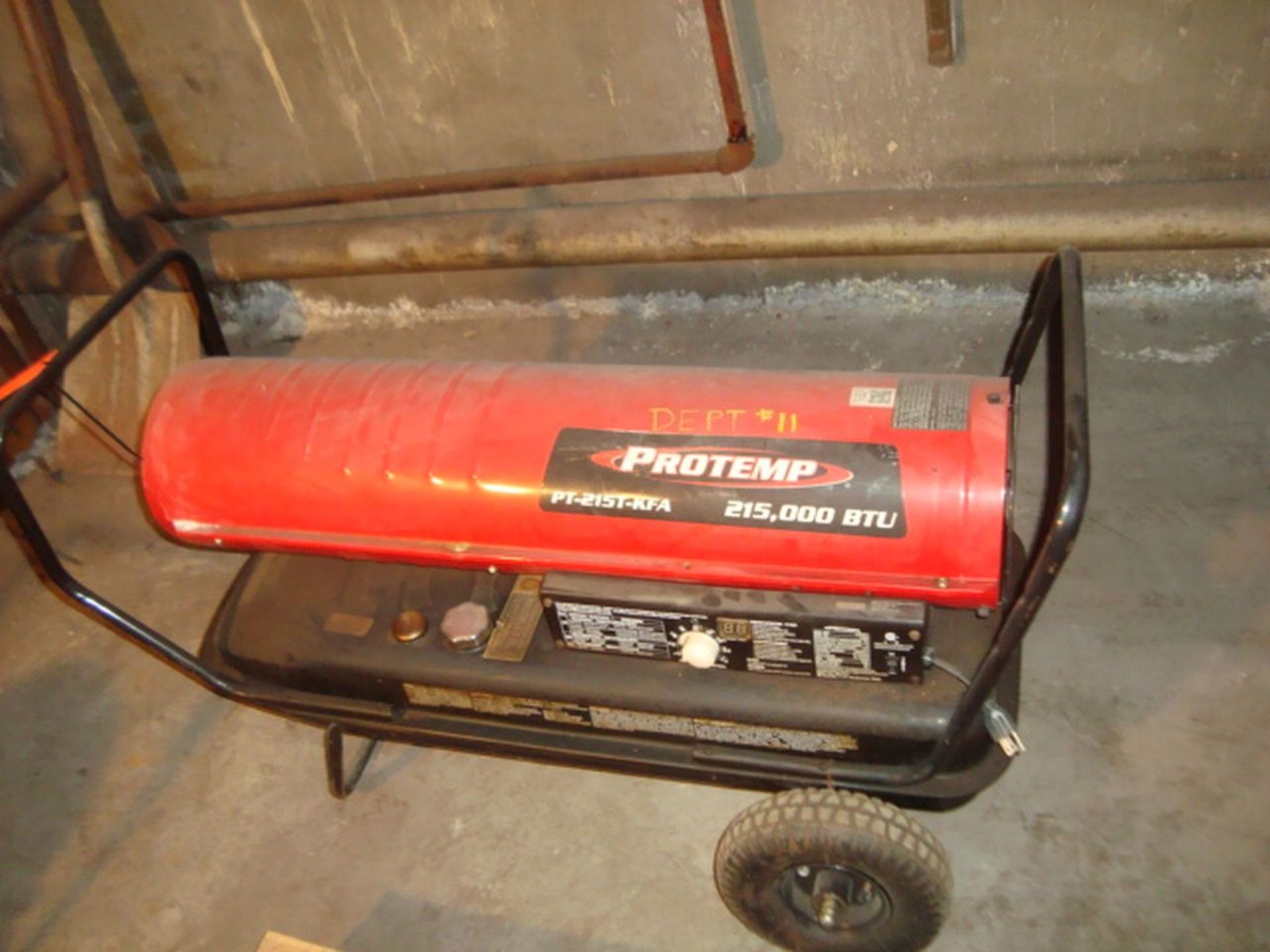 ProTemp Model PT-215T-KFA 215,000 BTU Portable Kerosene Fired Heater With 13-Gallon Capacity Fuel