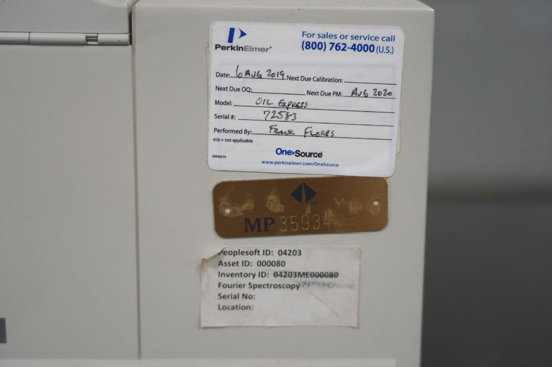 Perkin Elmer FT-IR Spectrum One Spectrometer, S/N 72583 (Materials Lab) - Image 6 of 7