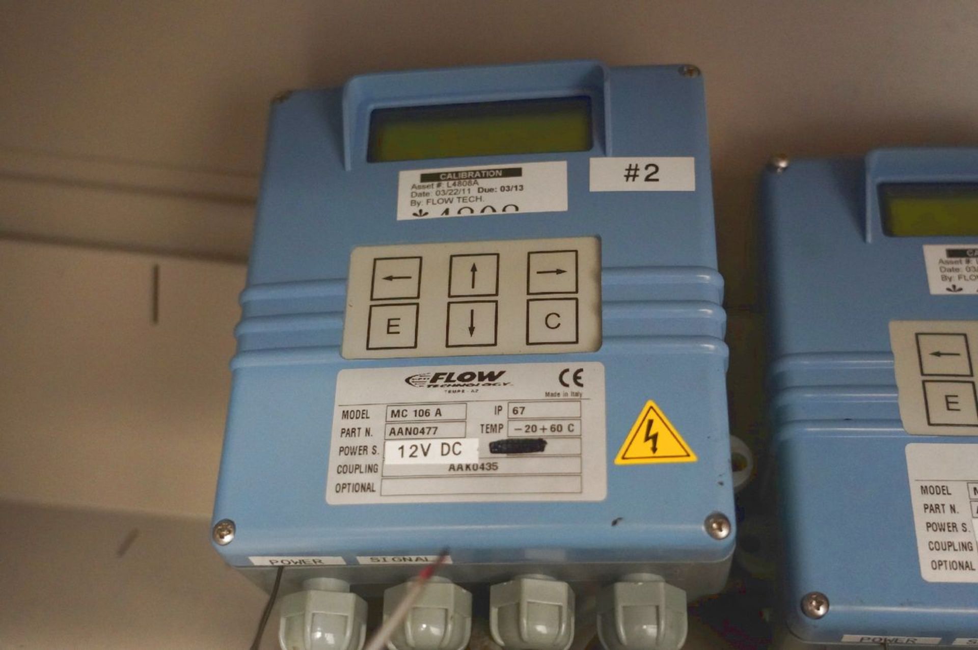 (4) Flow Technologies 106A Flow meters, Temp -20+60 C, Power s 12V DC, 50/60 Hz, Coupling AAK2860 ( - Image 3 of 3