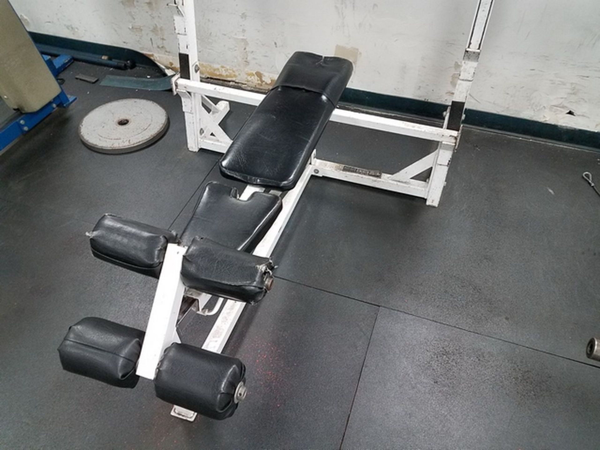 Pro-Elite Bench Press Stand with leg attachment & bar. A# 41614 Loc: Basement Fitness Room. (Bsmt - Image 2 of 2