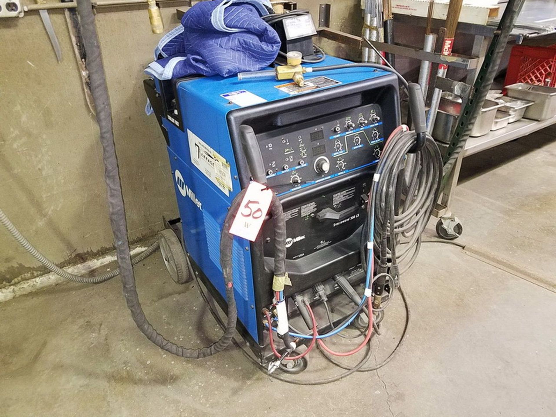 Miller Syncrowave 350 LX Portable Tig Welding Power Source, S/N: LG141198L; 400-Amp, Gun and Model