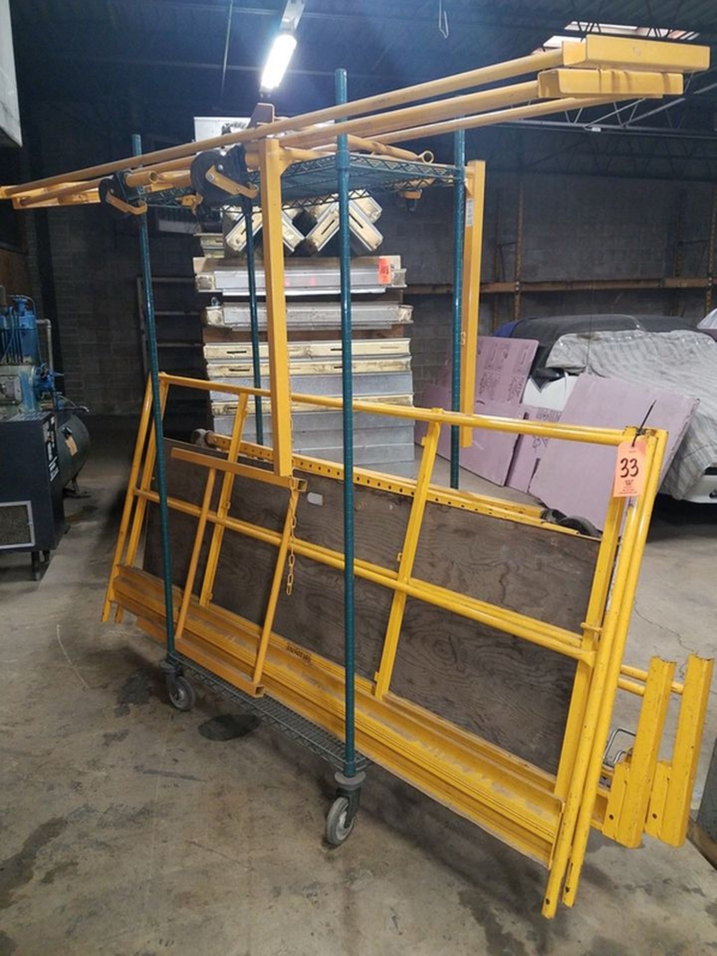 1-Section of Scaffolding; Disassembled (Cart Not Included)