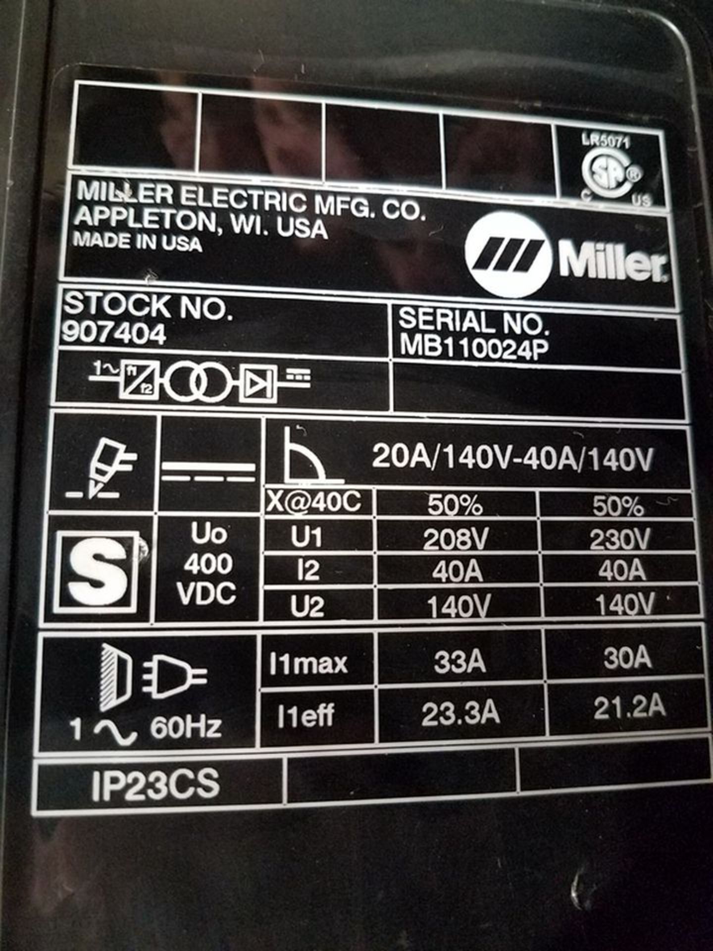 Miller Spectrum 625 X-Treme DC Plasma Cutting System; S/N: MB110024P; with Gun, 20A/140V-40A/140V - Image 5 of 6