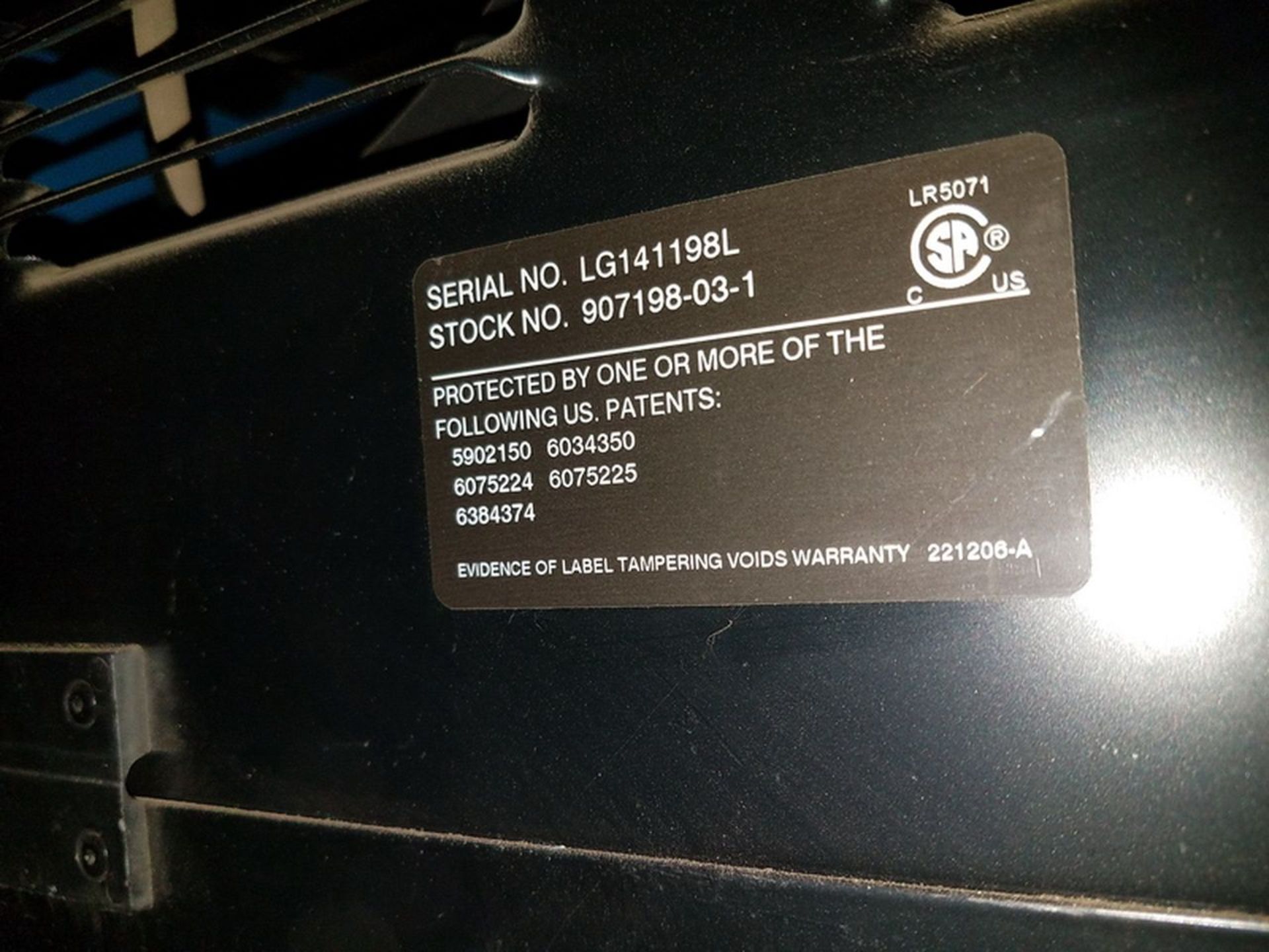 Miller Syncrowave 350 LX Portable Tig Welding Power Source, S/N: LG141198L; 400-Amp, Gun and Model - Image 6 of 7