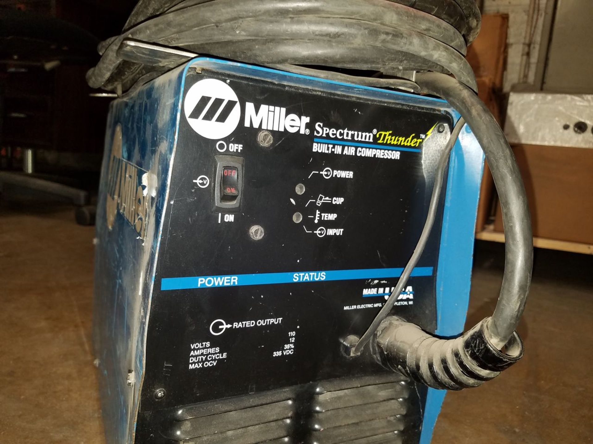 Miller 12-Amp, 110-Volt Spectrum Thunder Welder, S/N: LB157248; with Built-In Air Compressor - Image 2 of 3