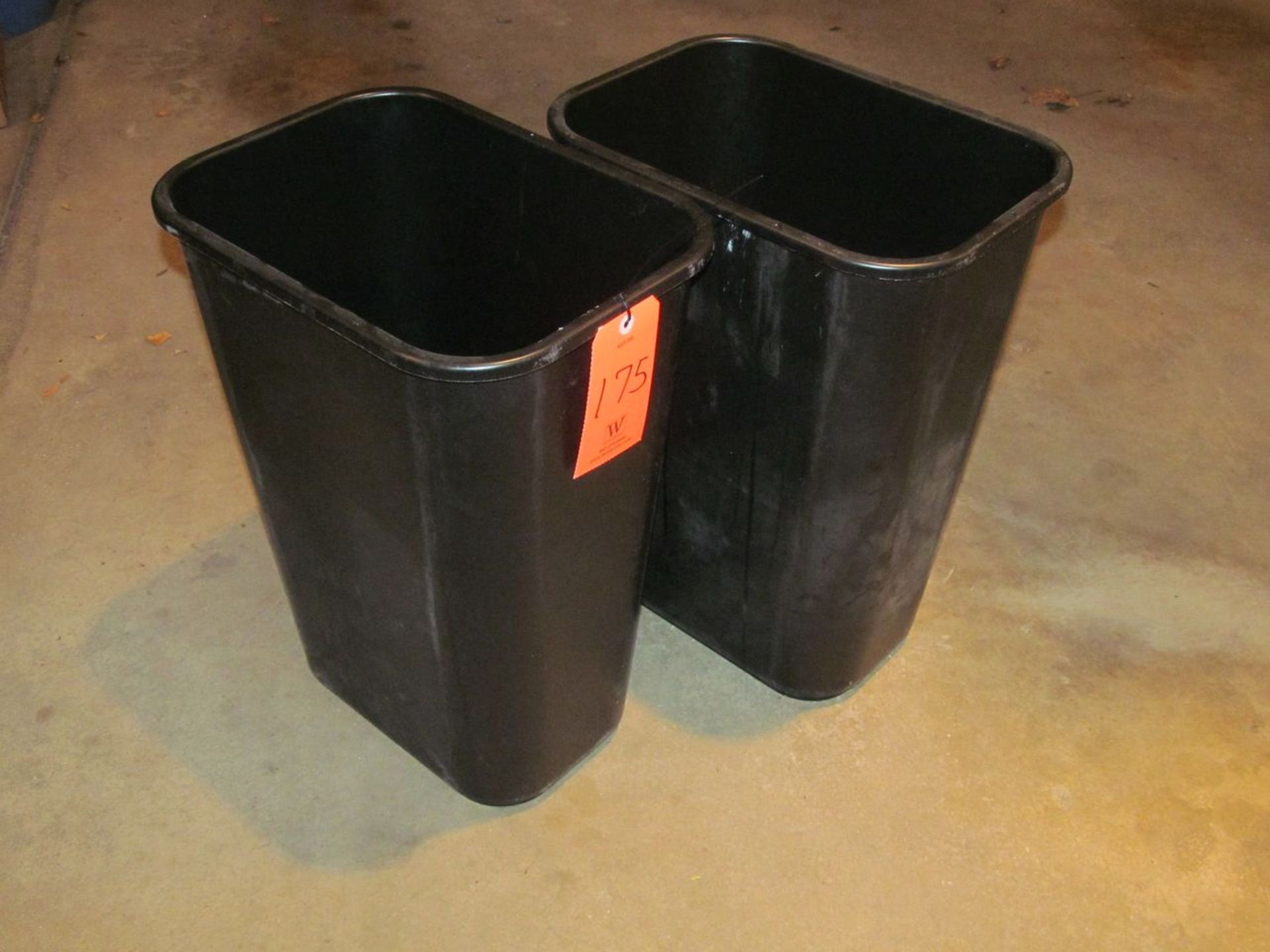 Lot - (2) 33-Gallon Plastic Trash Cans