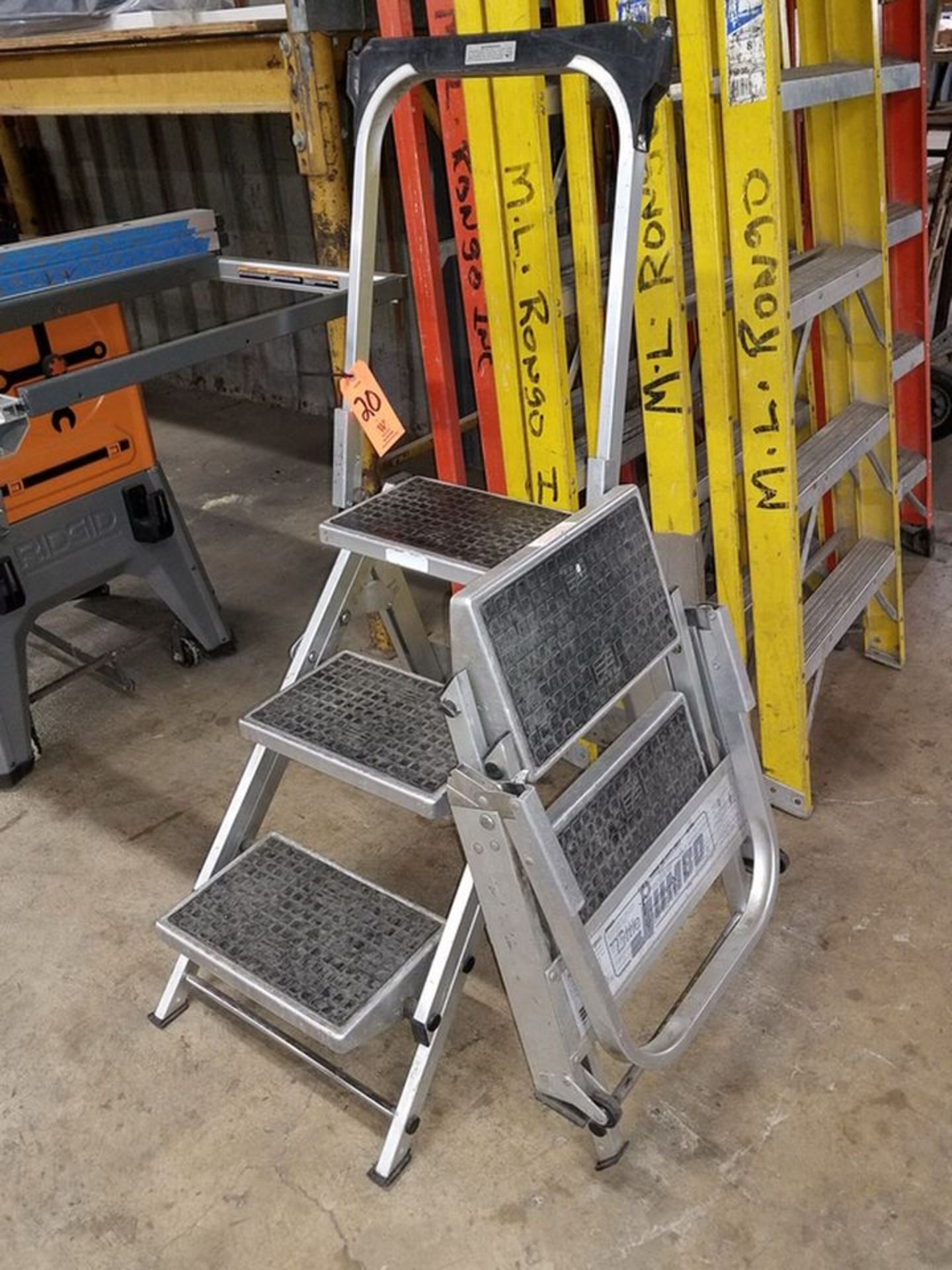 Lot of (2) Assorted Little Jumbo Collapsible Step Ladders, includes (1) 3-step & (1) 2-step.