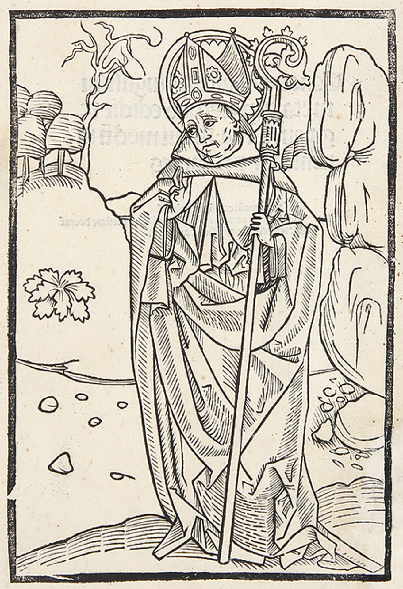 BUCHHOLZSCHNITTE: Augustinus von Hippo (Aurelius Augustinus) als Bischof.